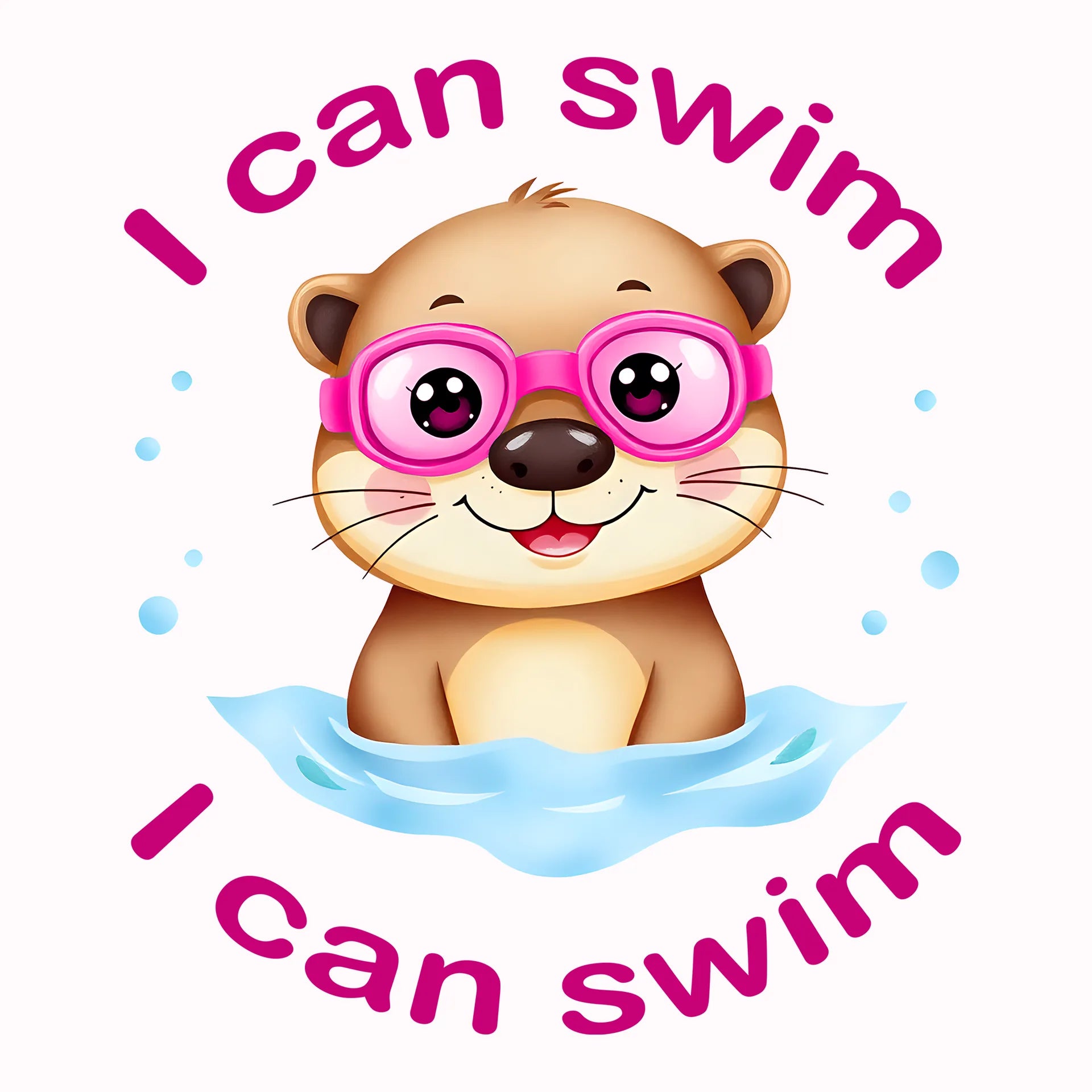 Permanent Sticker Otter Urlaub Schwimmabzeichen Pink