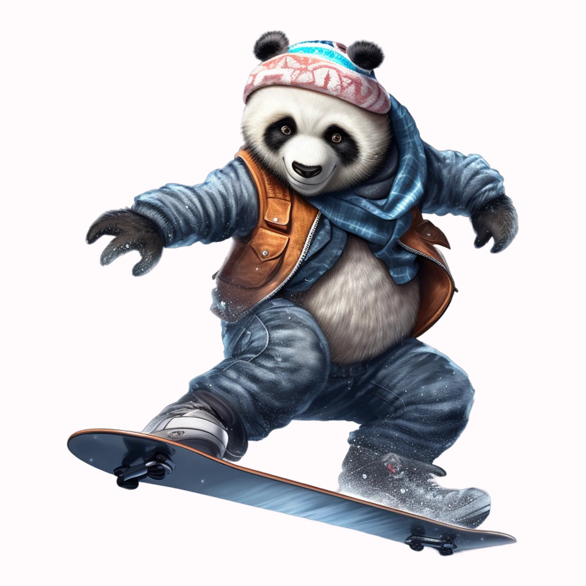 Permanent Sticker Panda Skater