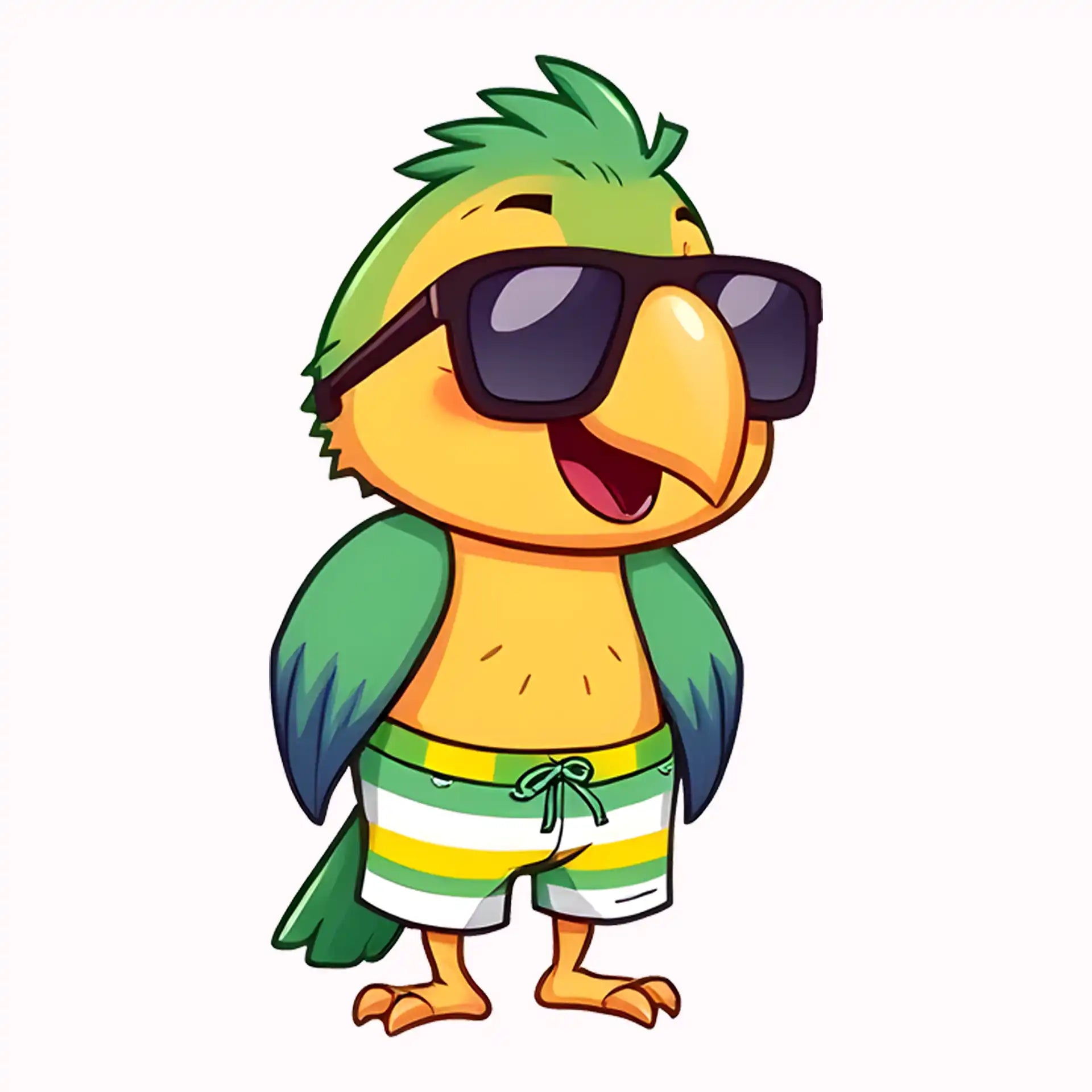 Permanent Sticker Papagei Kruku im Urlaub