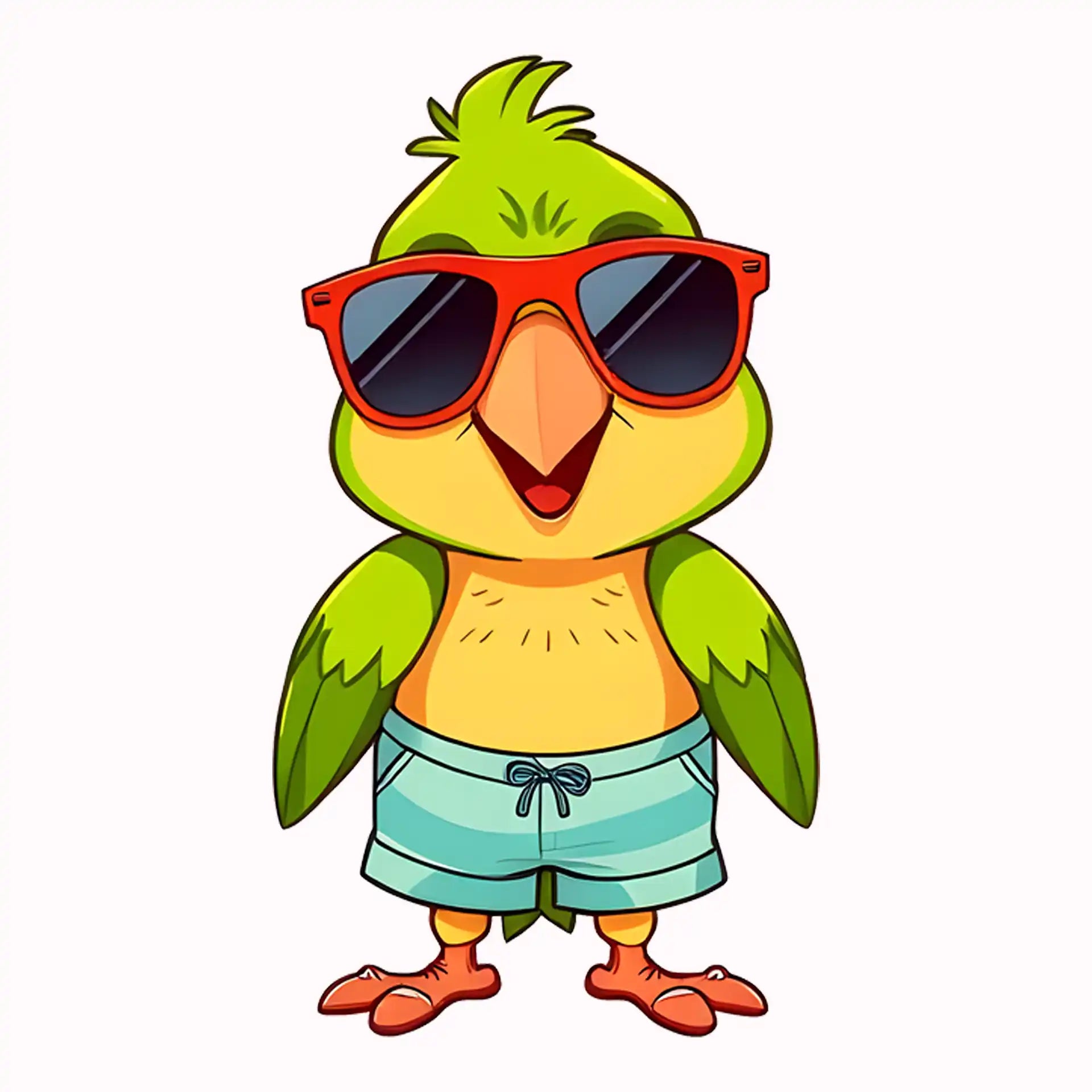 Permanent Sticker Papagei Lalo im Urlaub