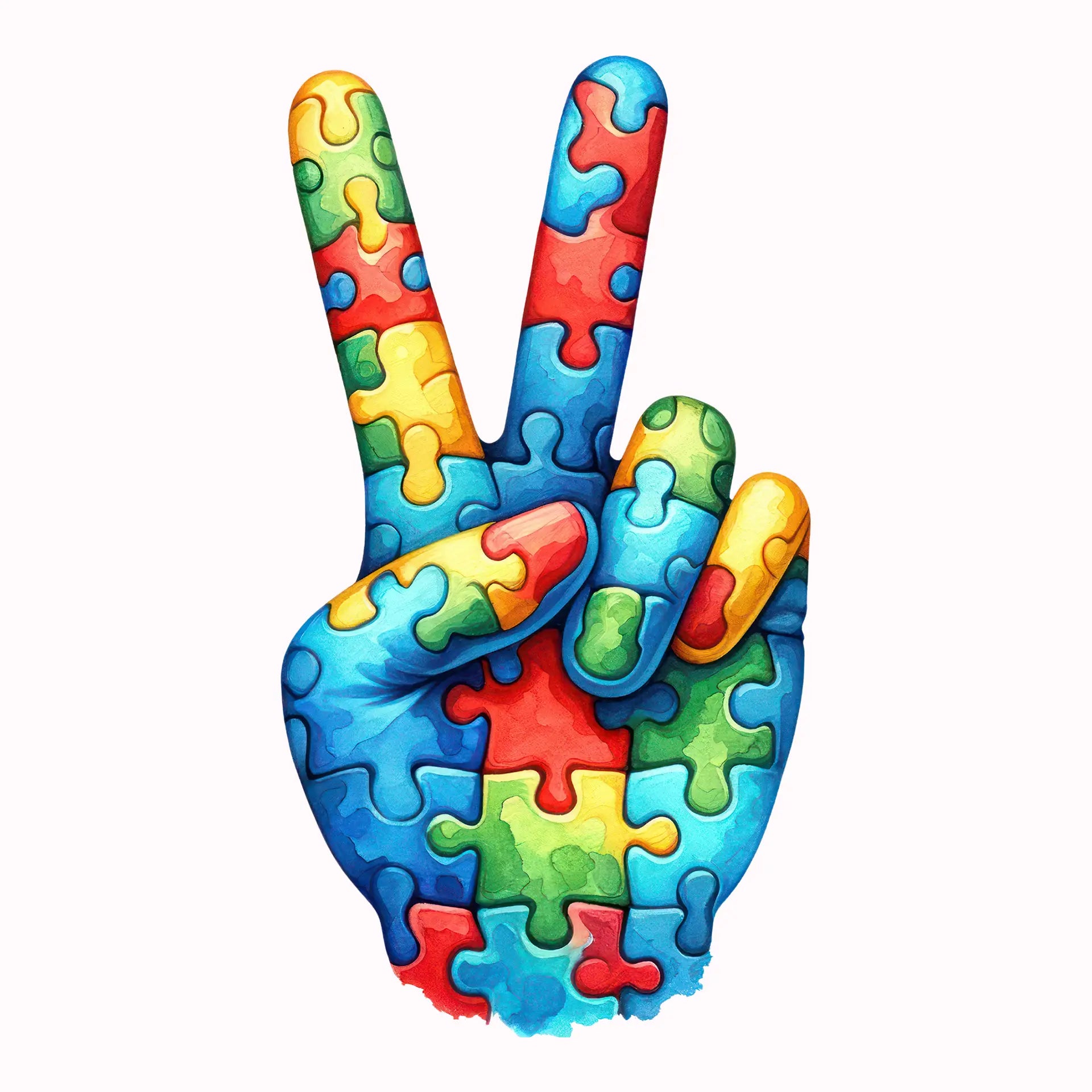 Permanent Schriftzug Peace Puzzle Hand