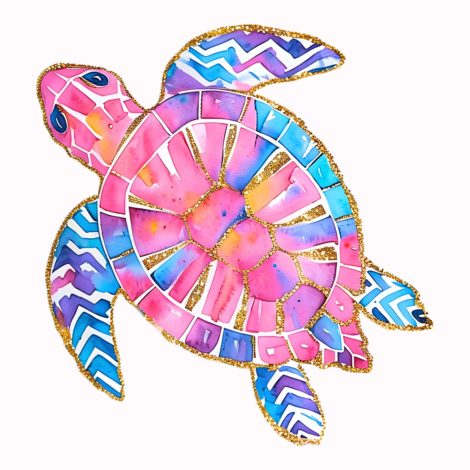 Permanent Sticker Pinke Sommer Schildkröte