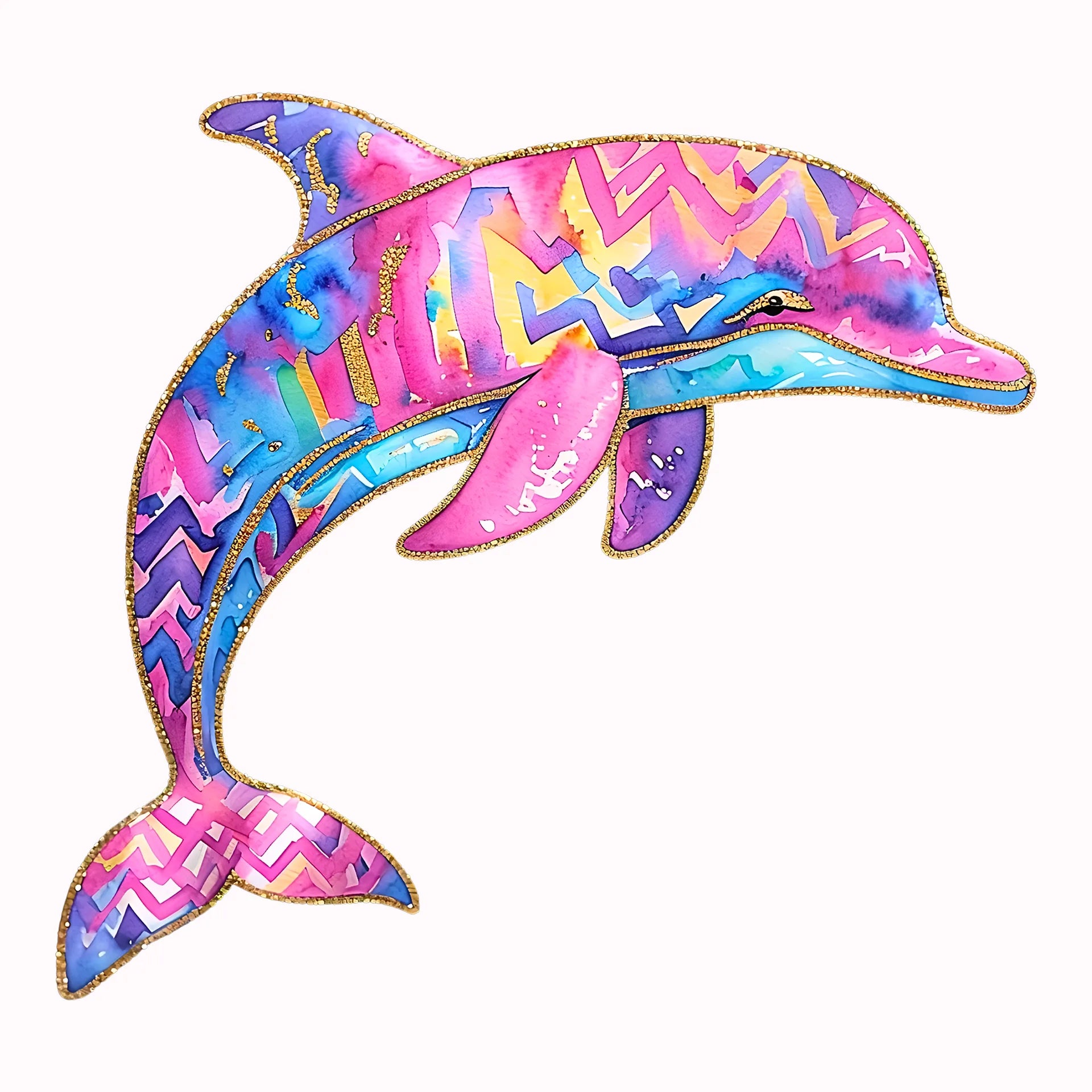 Permanent Sticker Pinker Sommer Delfin