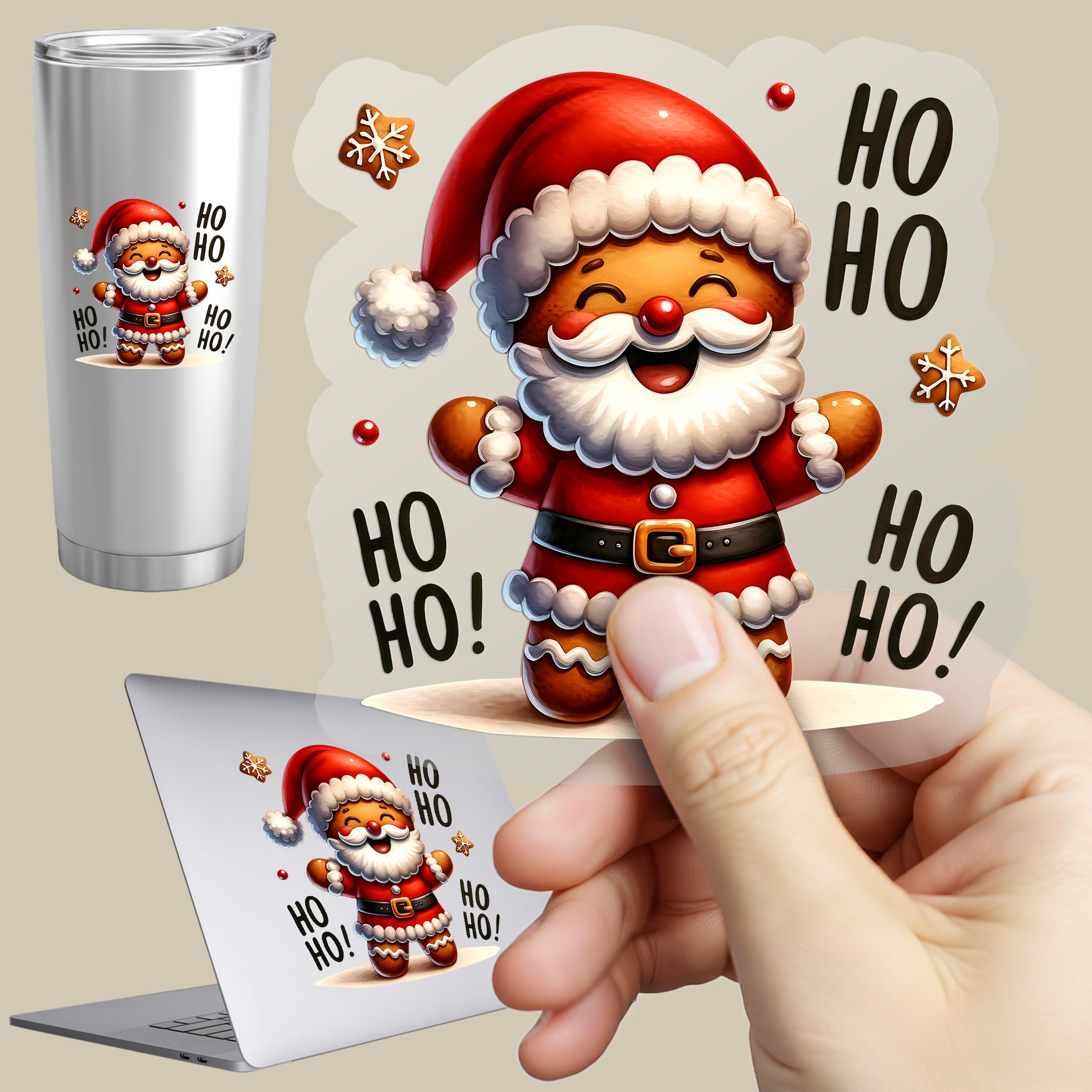 Permanent Sticker Knusper Weihnachtsmann