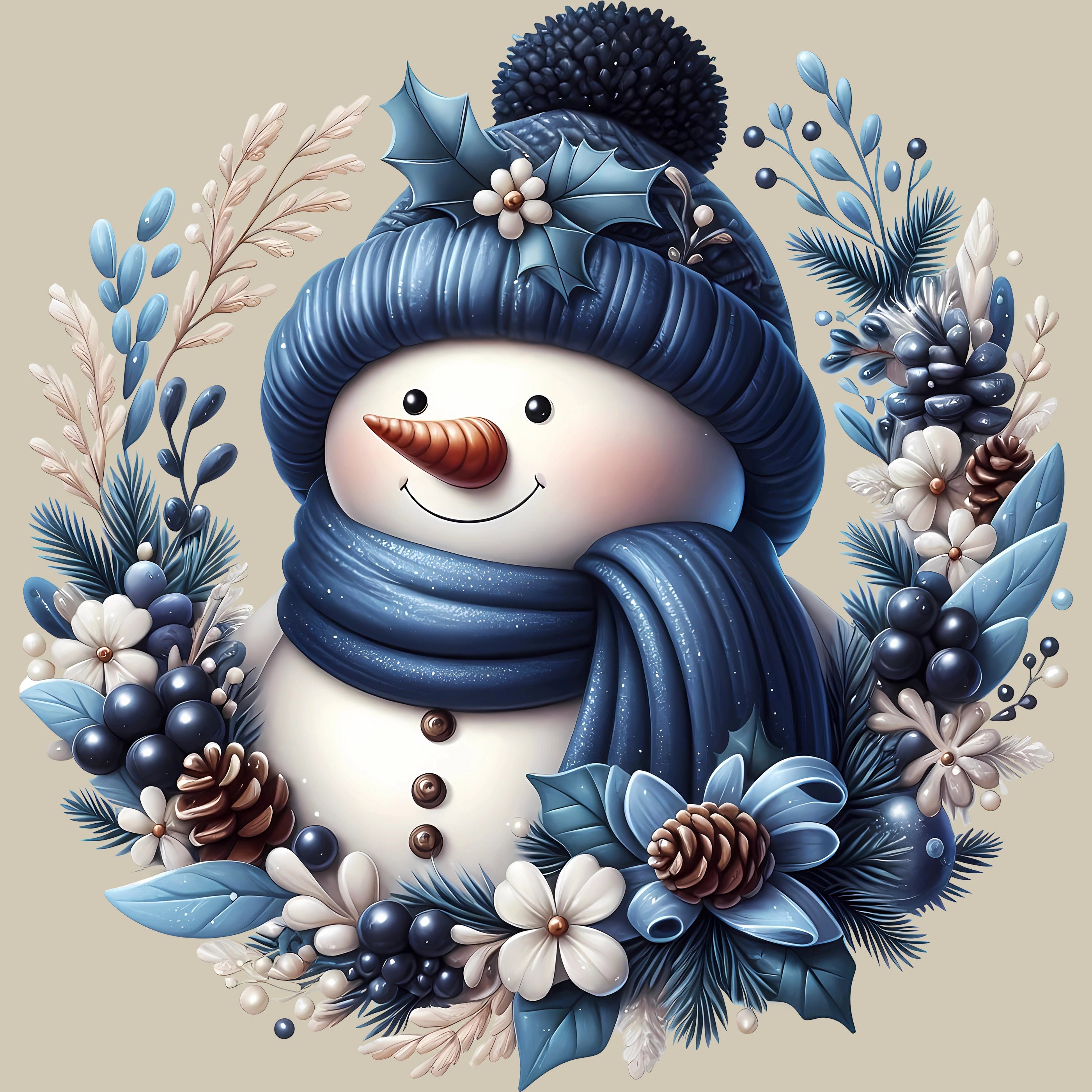 Permanent Sticker Eisblumen Schneemann