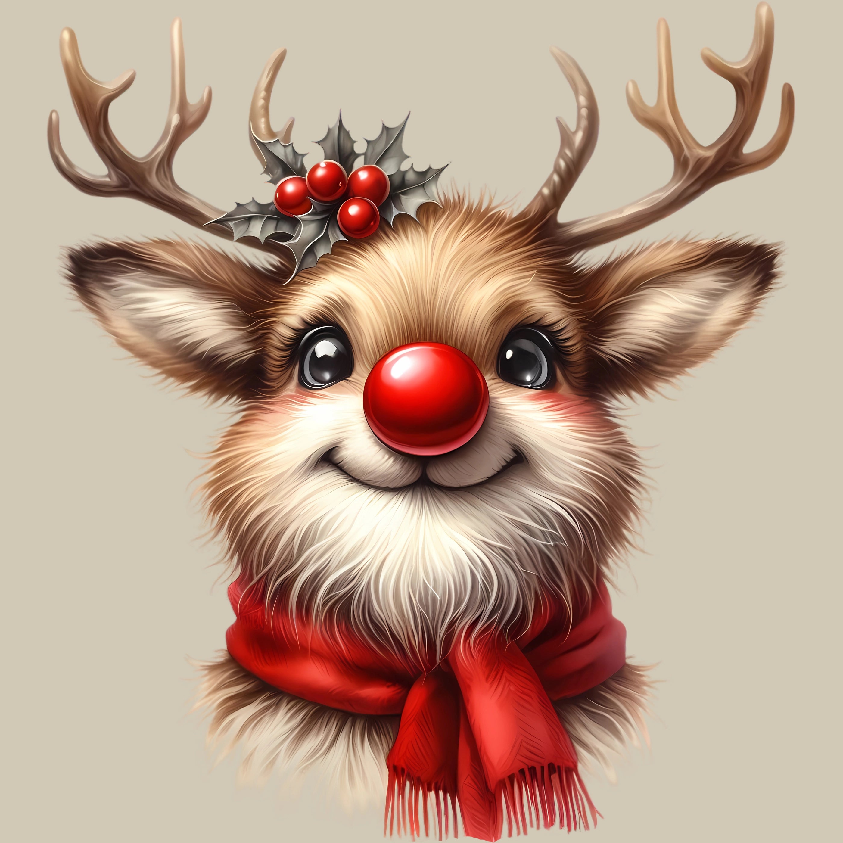 Permanent Sticker Fröhliches Weihnachtsrentier