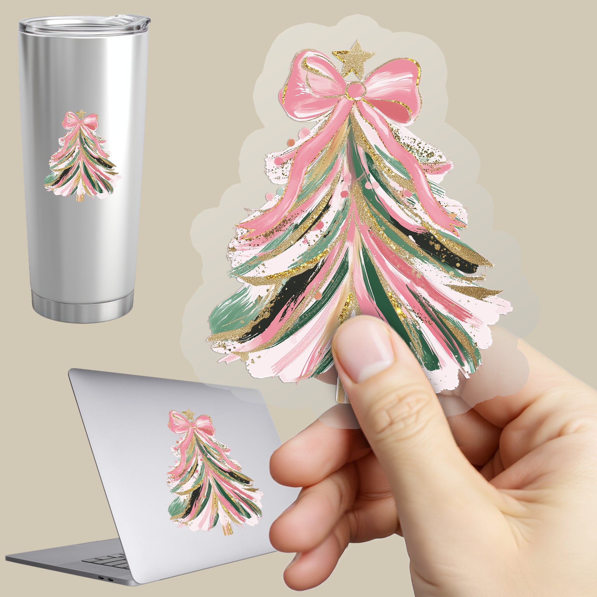 Permanent Sticker Pastell Zauber Tannenbaum