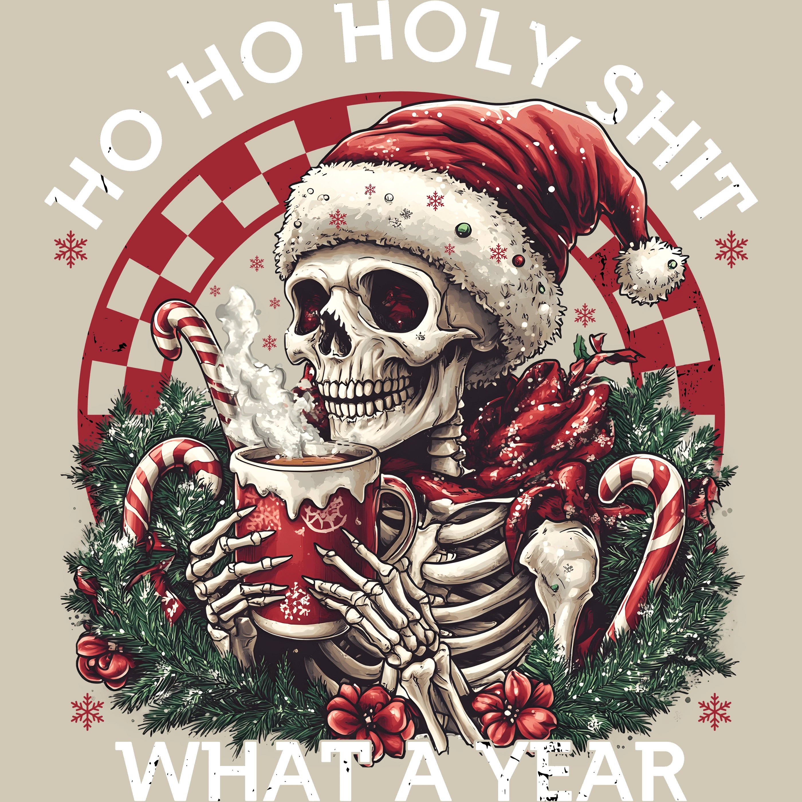 Permanent Sticker Schädel what a Year