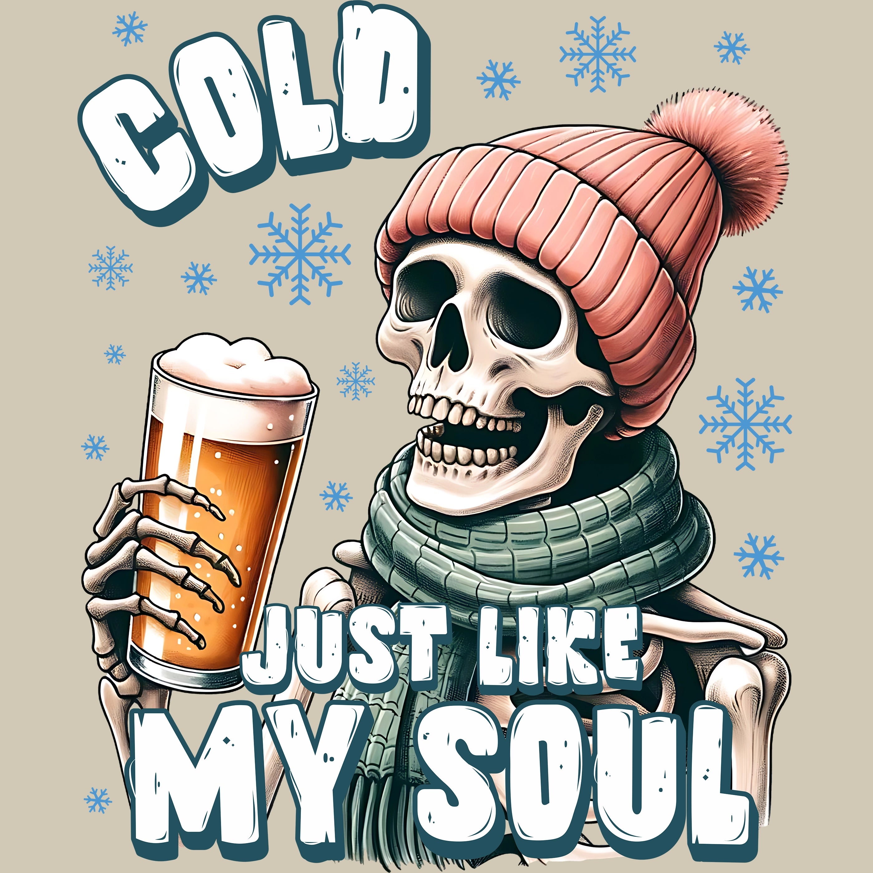 Permanent Sticker Schädel Cold just like my Soul