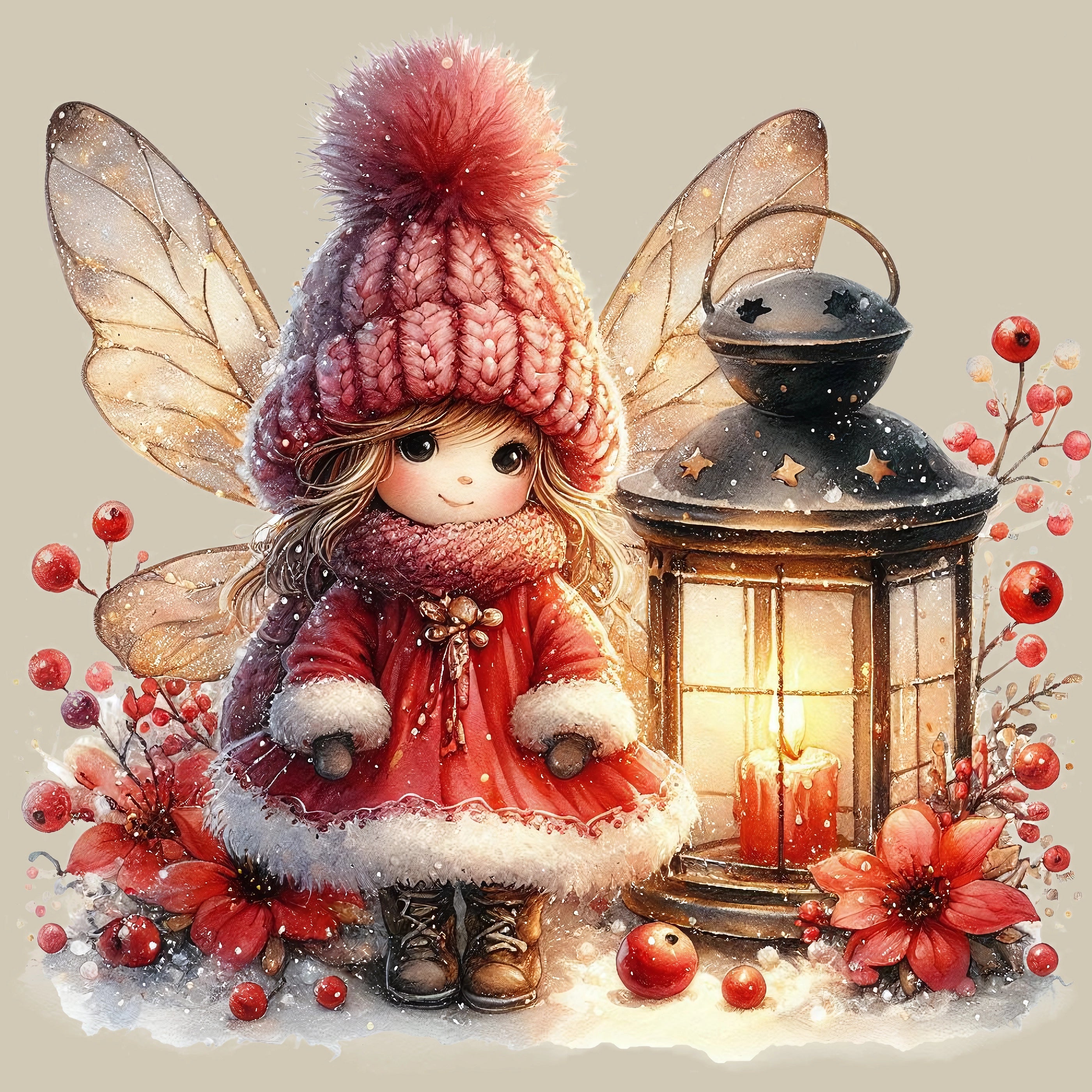 Permanent Sticker Lichtfee im Winterzauber