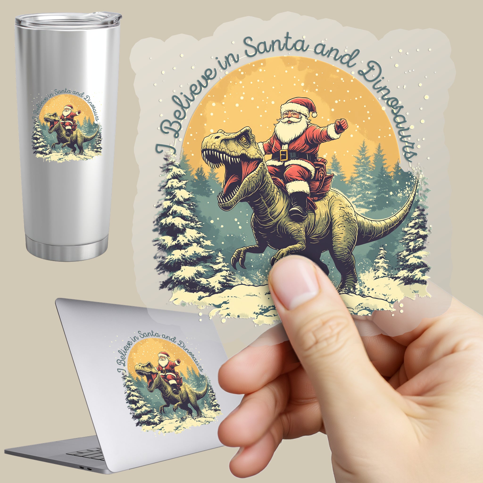 Permanent Sticker I belive in Dinosaurs