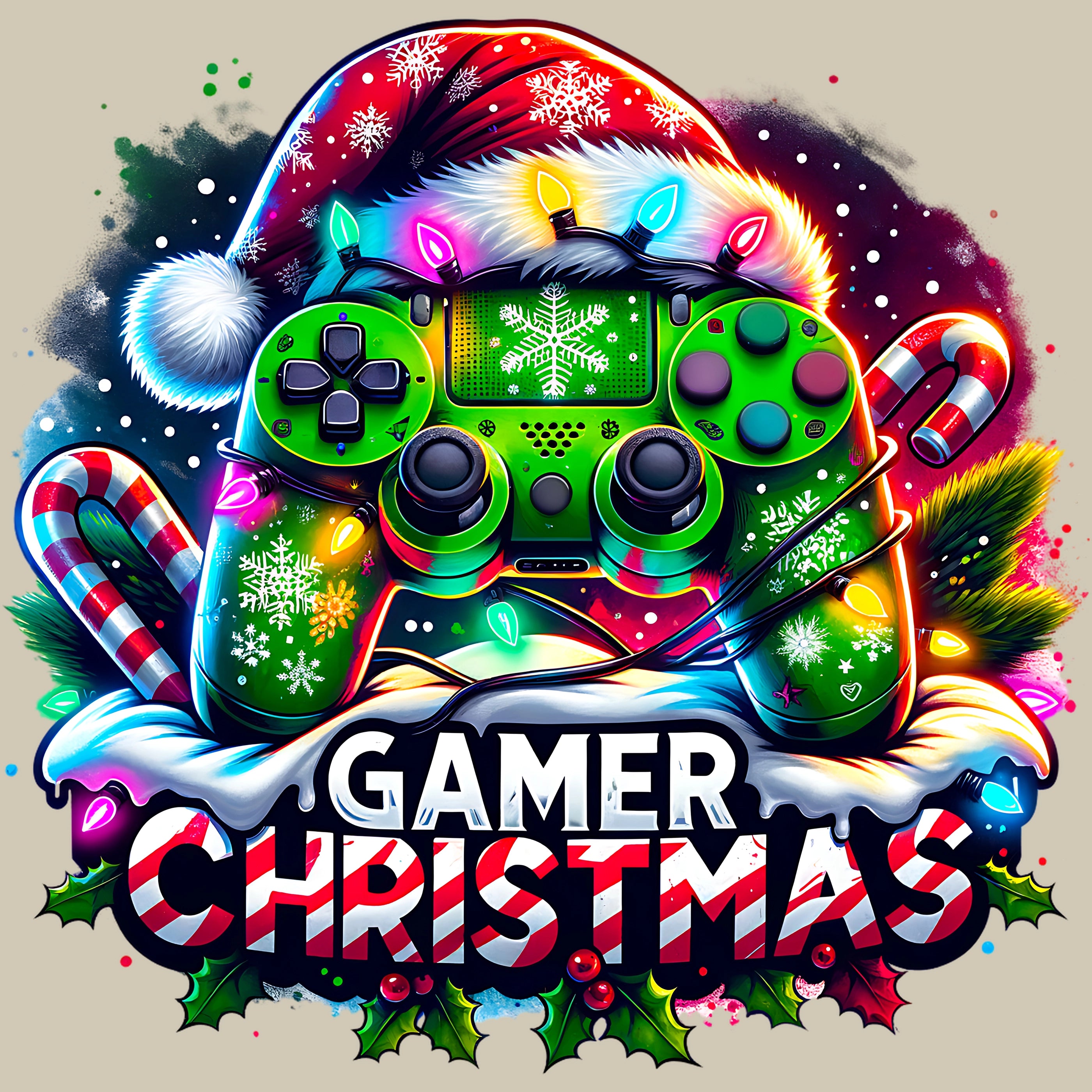 Permanent Sticker Gamer Christmas