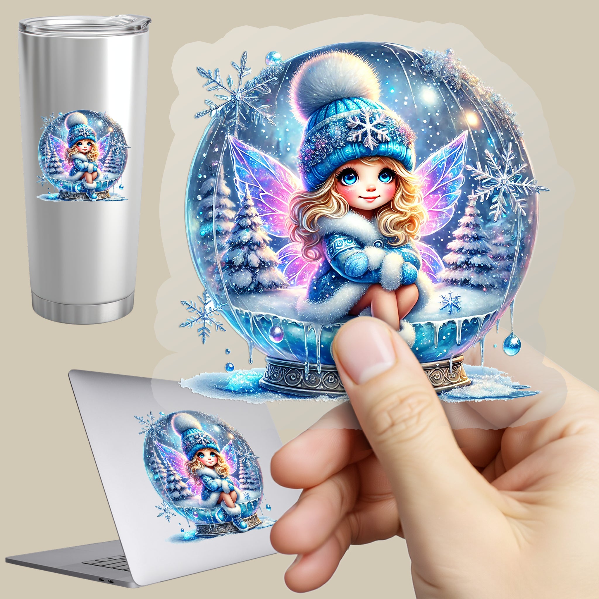 Permanent Sticker Eisfee Zauberkugel
