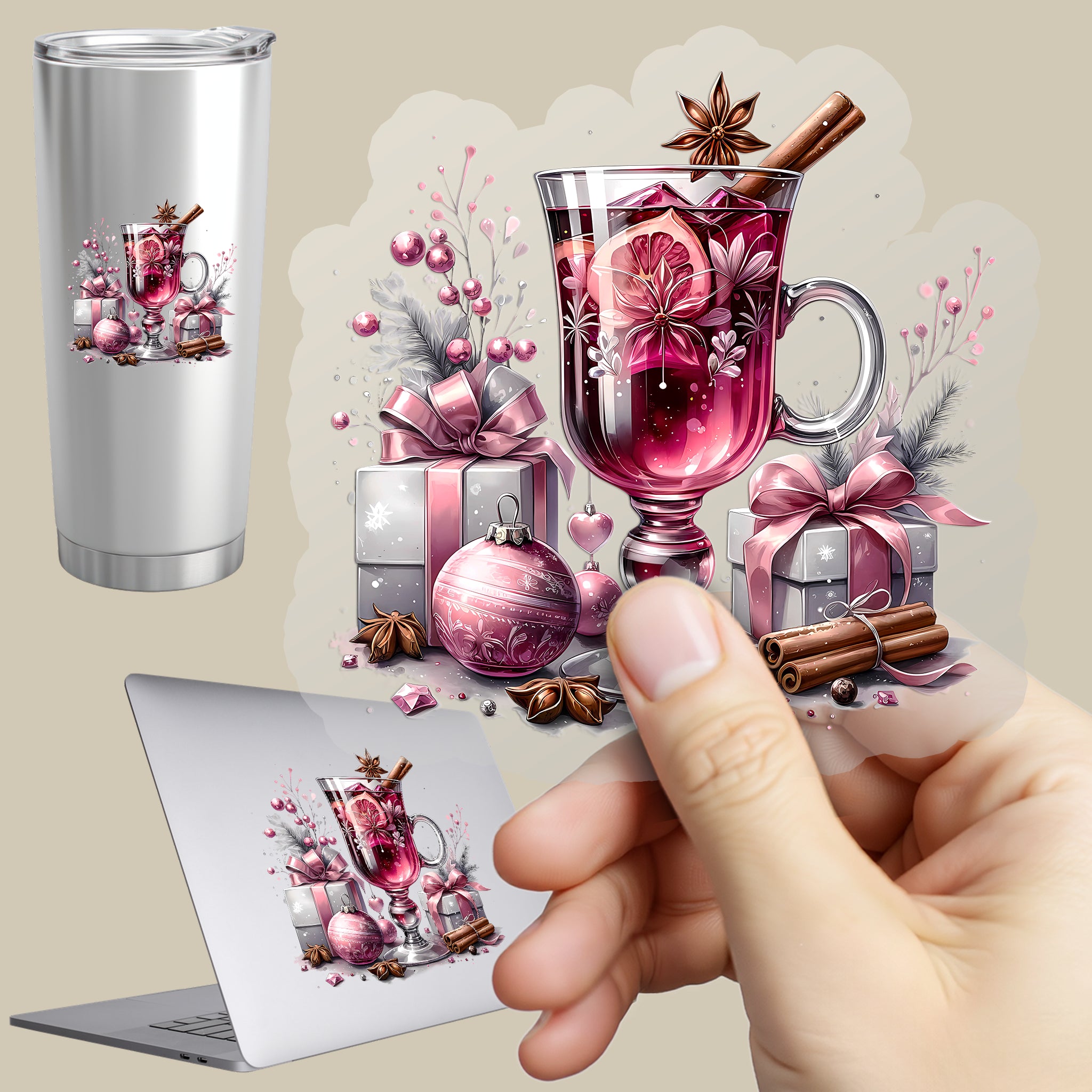 Permanent Sticker Winterzauber Glühwein