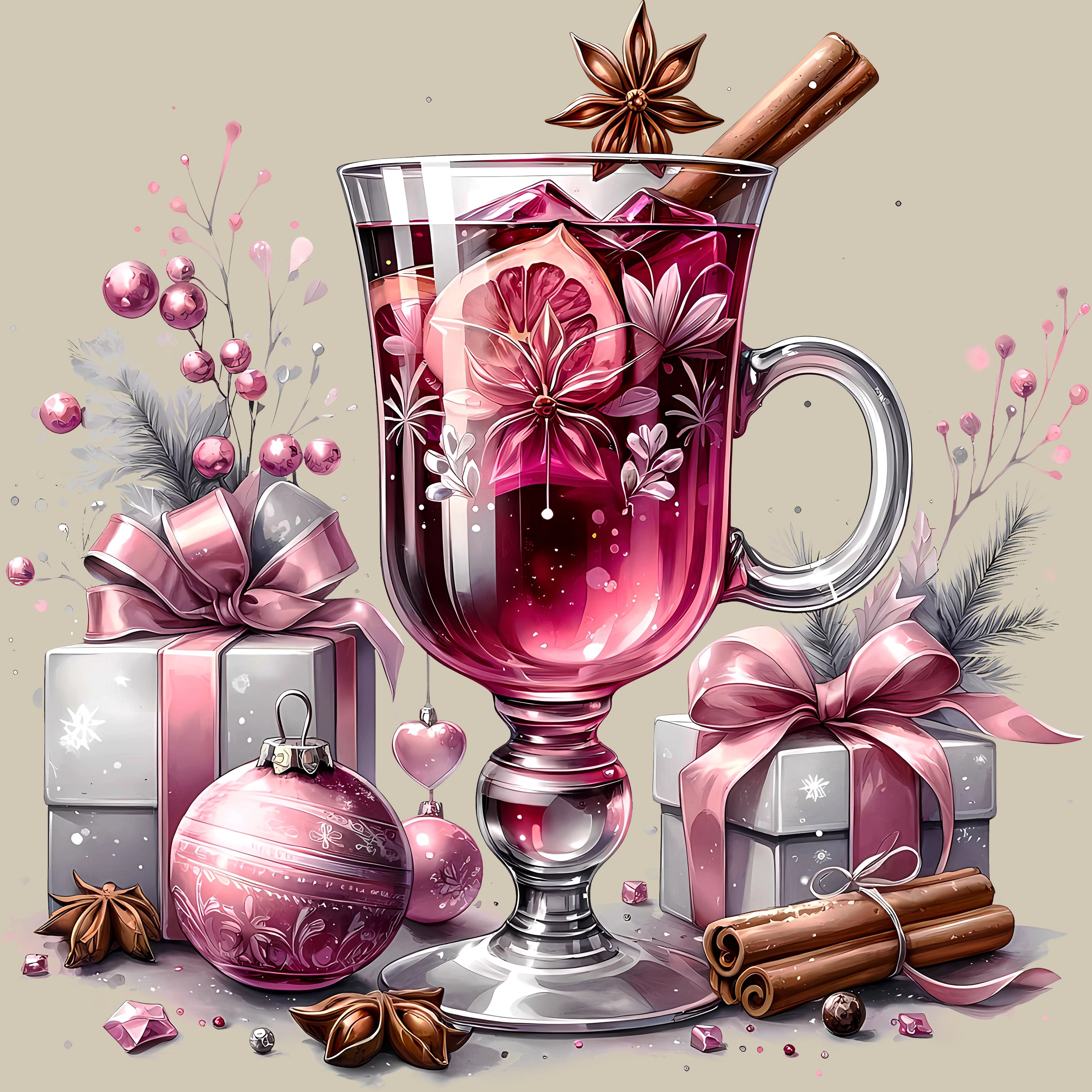 Permanent Sticker Winterzauber Glühwein