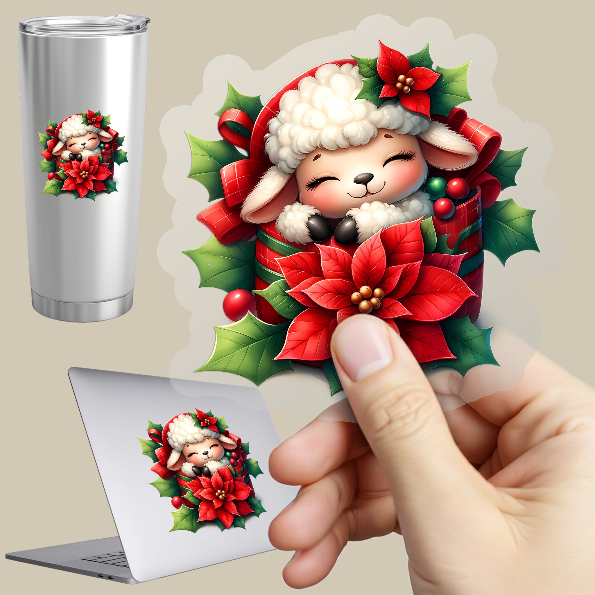 Permanent Sticker Weihnachts Wolli