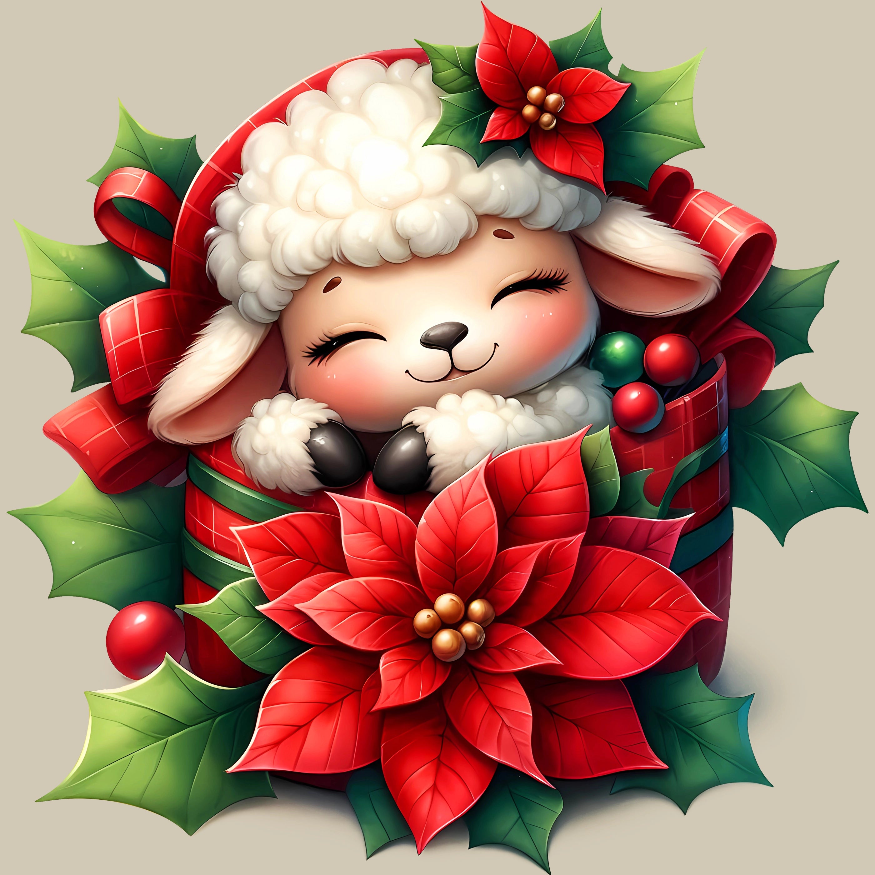 Permanent Sticker Weihnachts Wolli