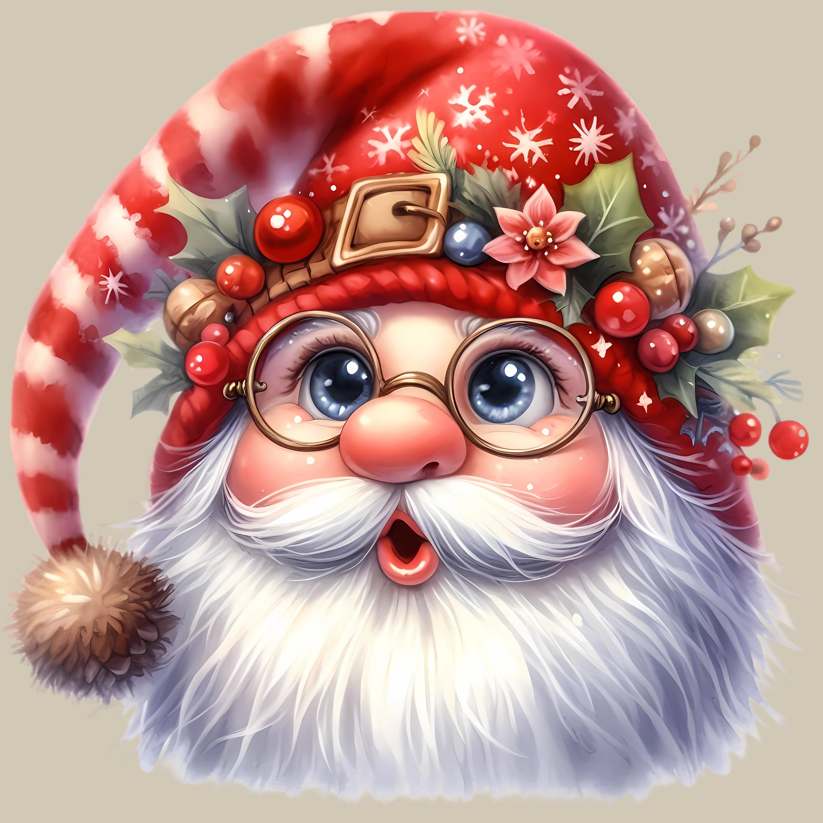 Permanent Sticker Strahlender Weihnachtsmann