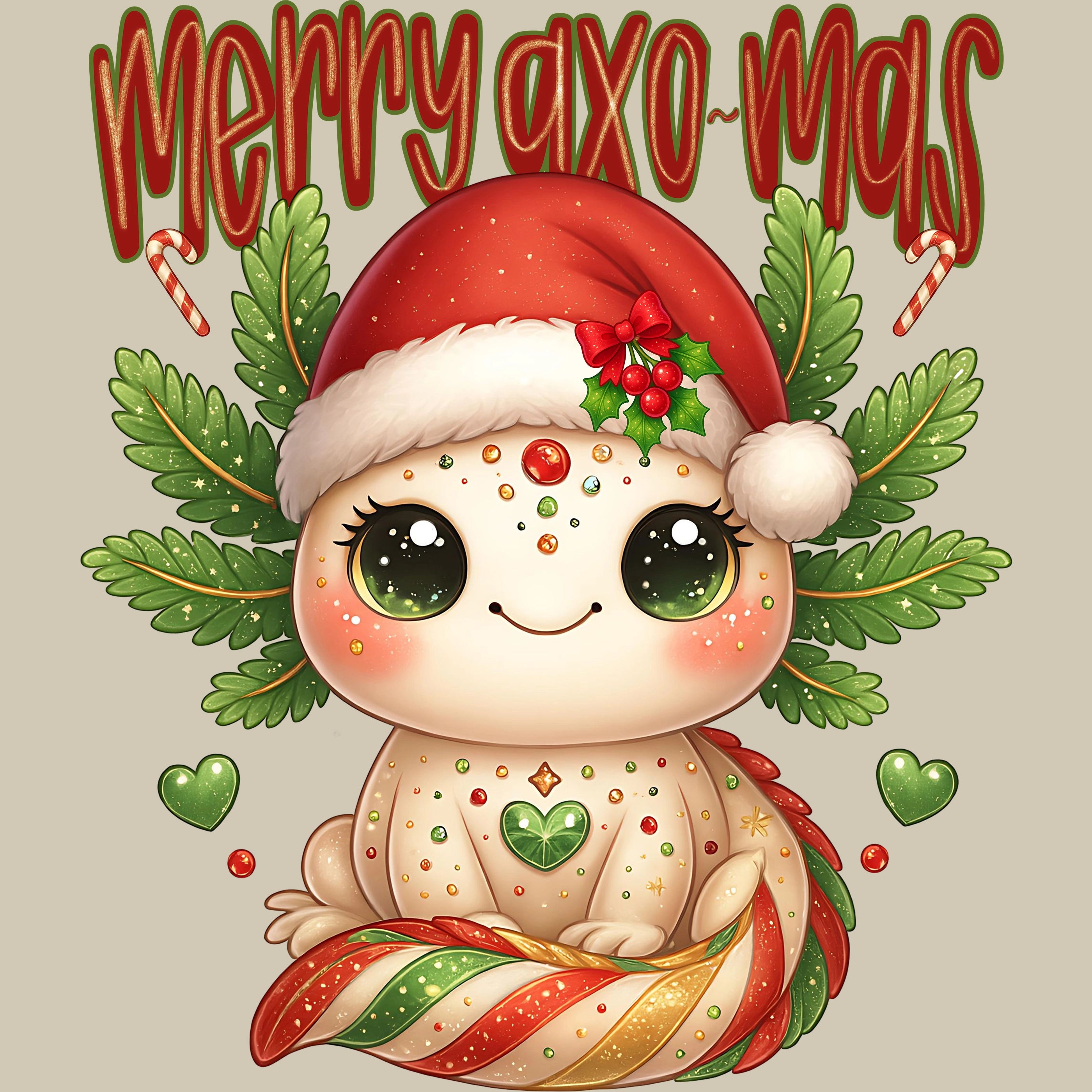 Permanent Sticker Axolotl Merry Axo-Mas
