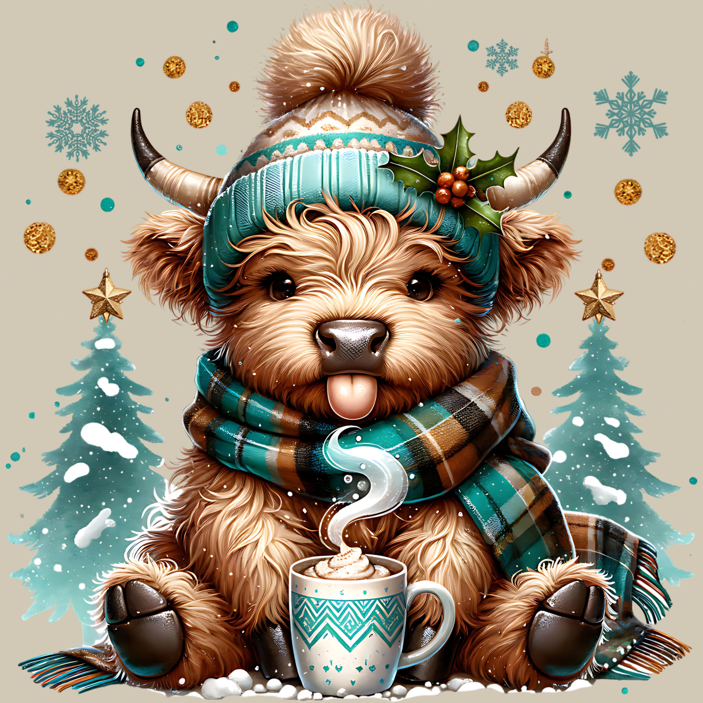 Permanent Sticker Baby Kuh Kakaoschlürfi