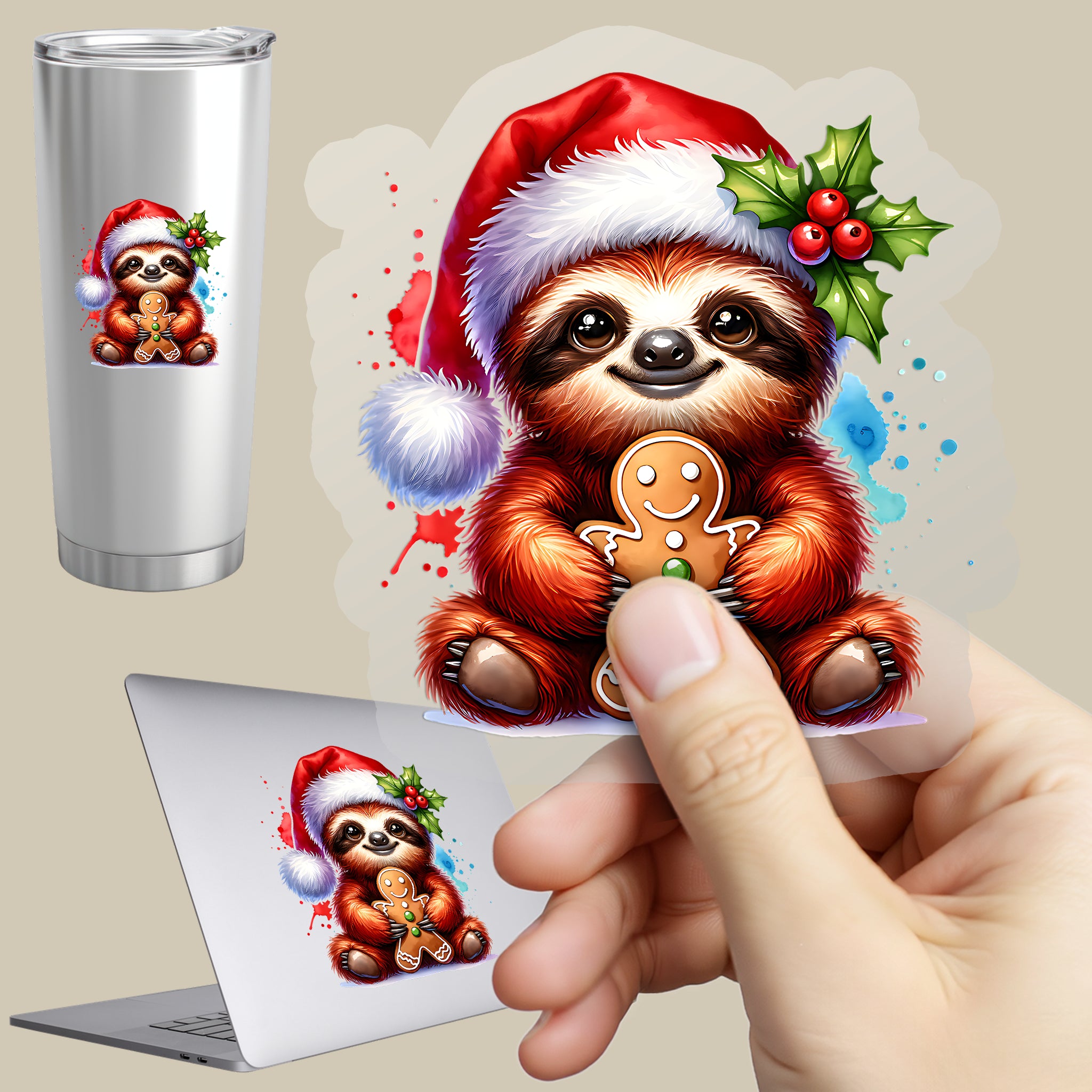 Permanent Sticker Faultier Lebkuchenliebe