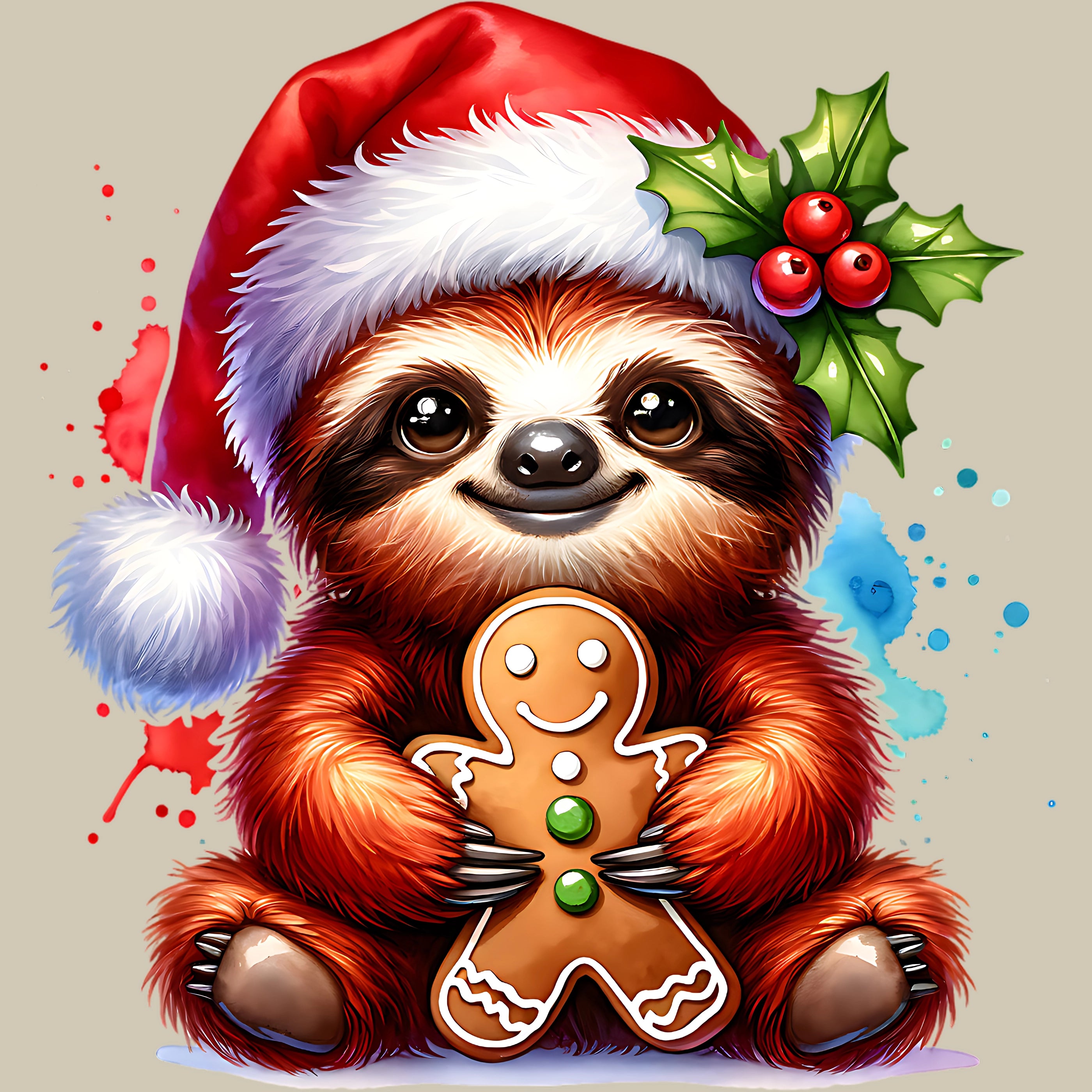 Permanent Sticker Faultier Lebkuchenliebe