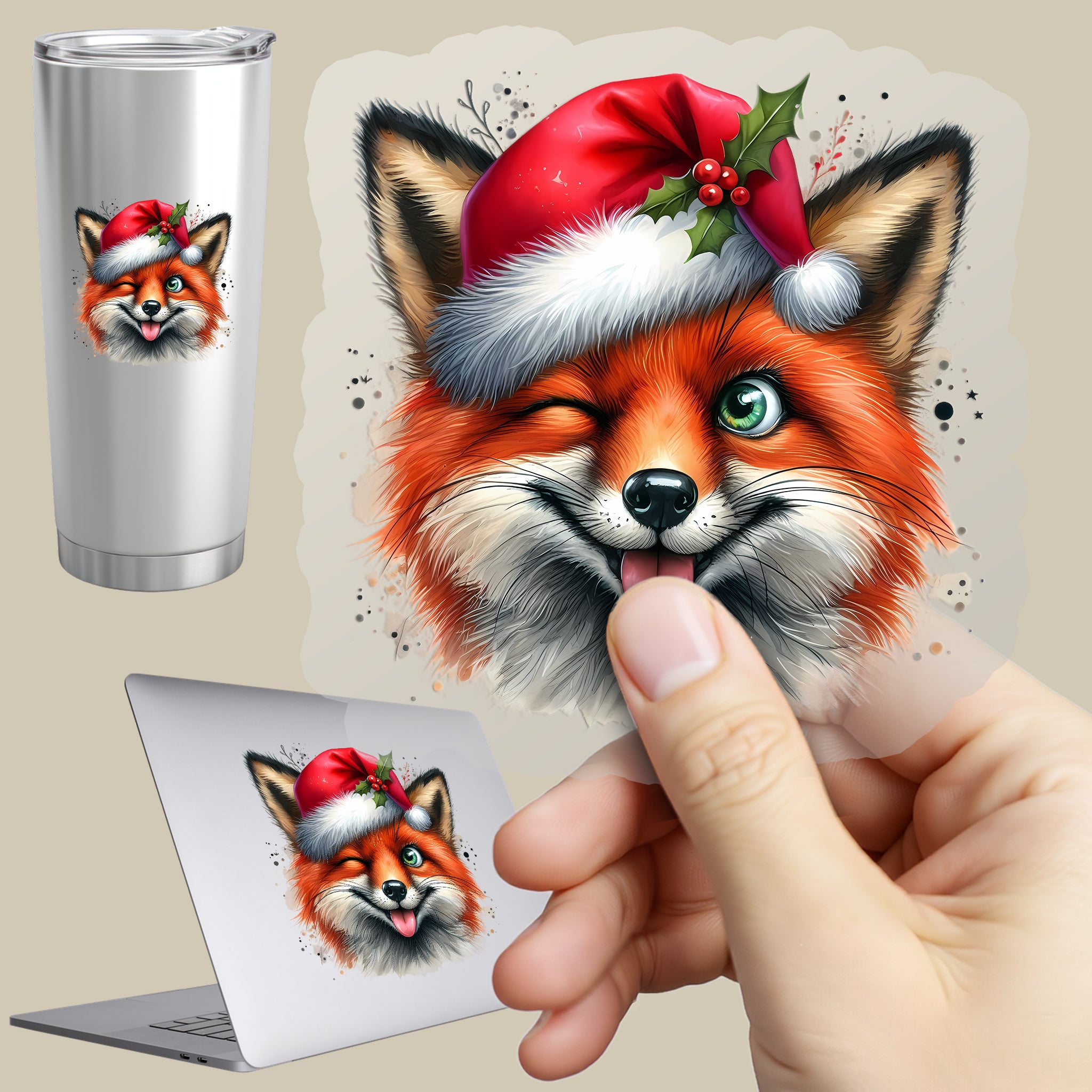 Permanent Sticker Fuchs Frostnase