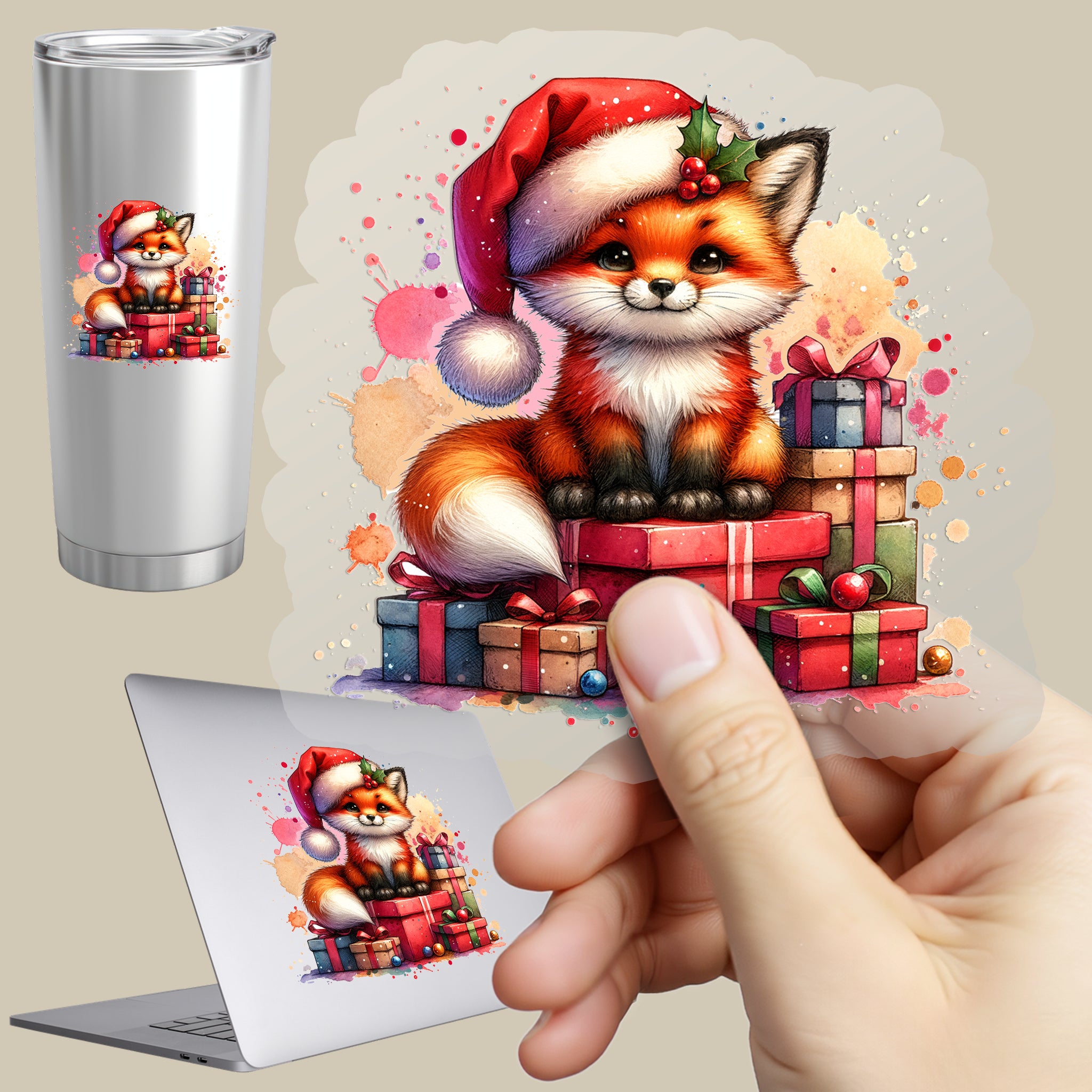 Permanent Sticker Fuchs Geschenkzauber