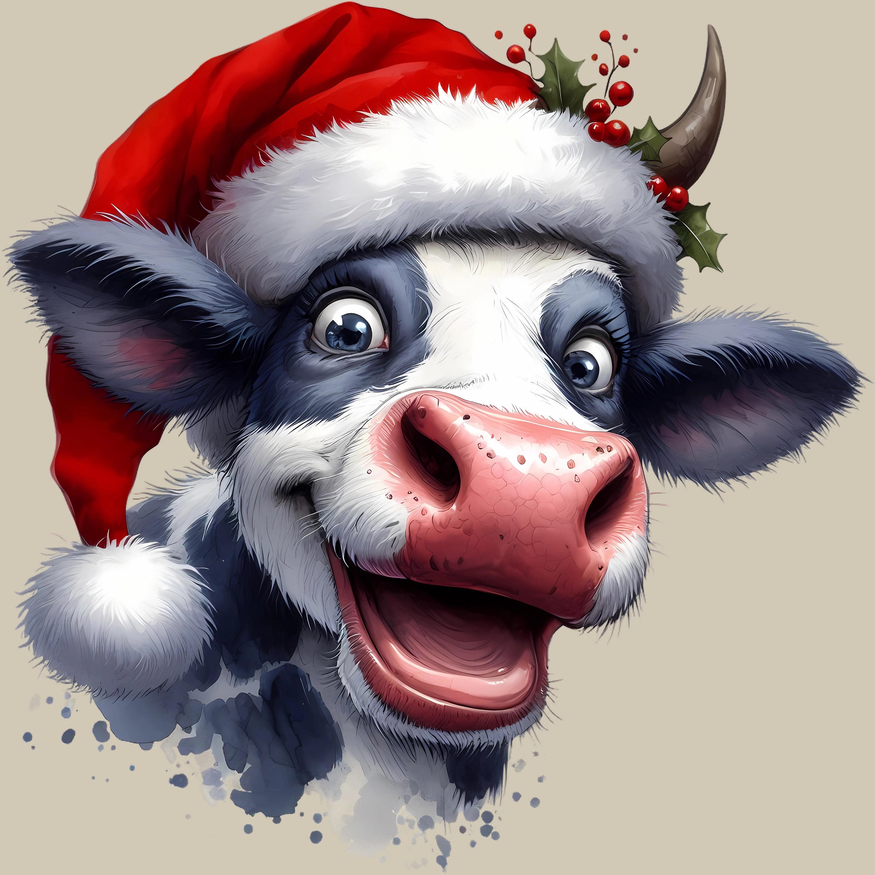 Permanent Sticker Kuh Winterwunder