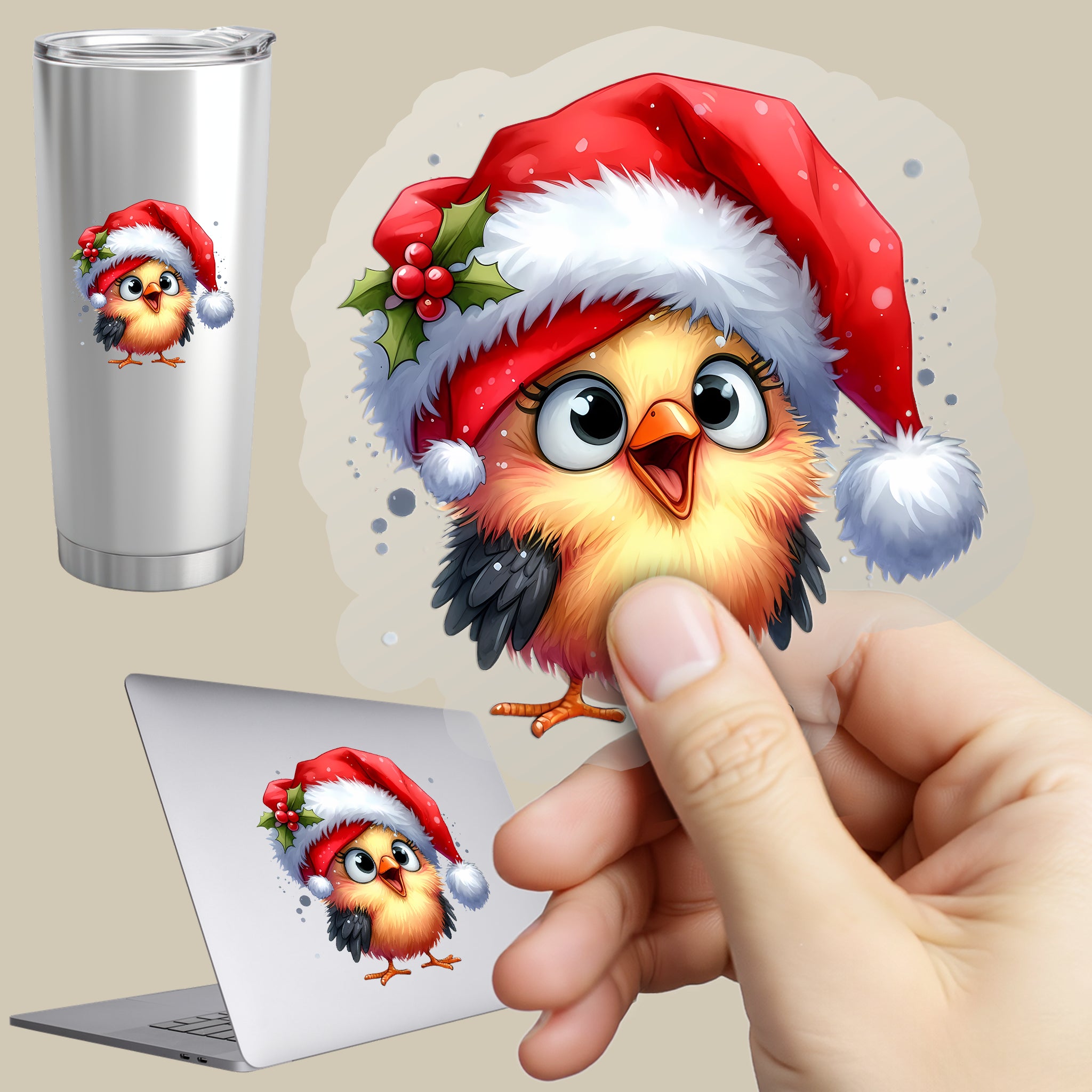 Permanent Sticker Küken Winterpieps