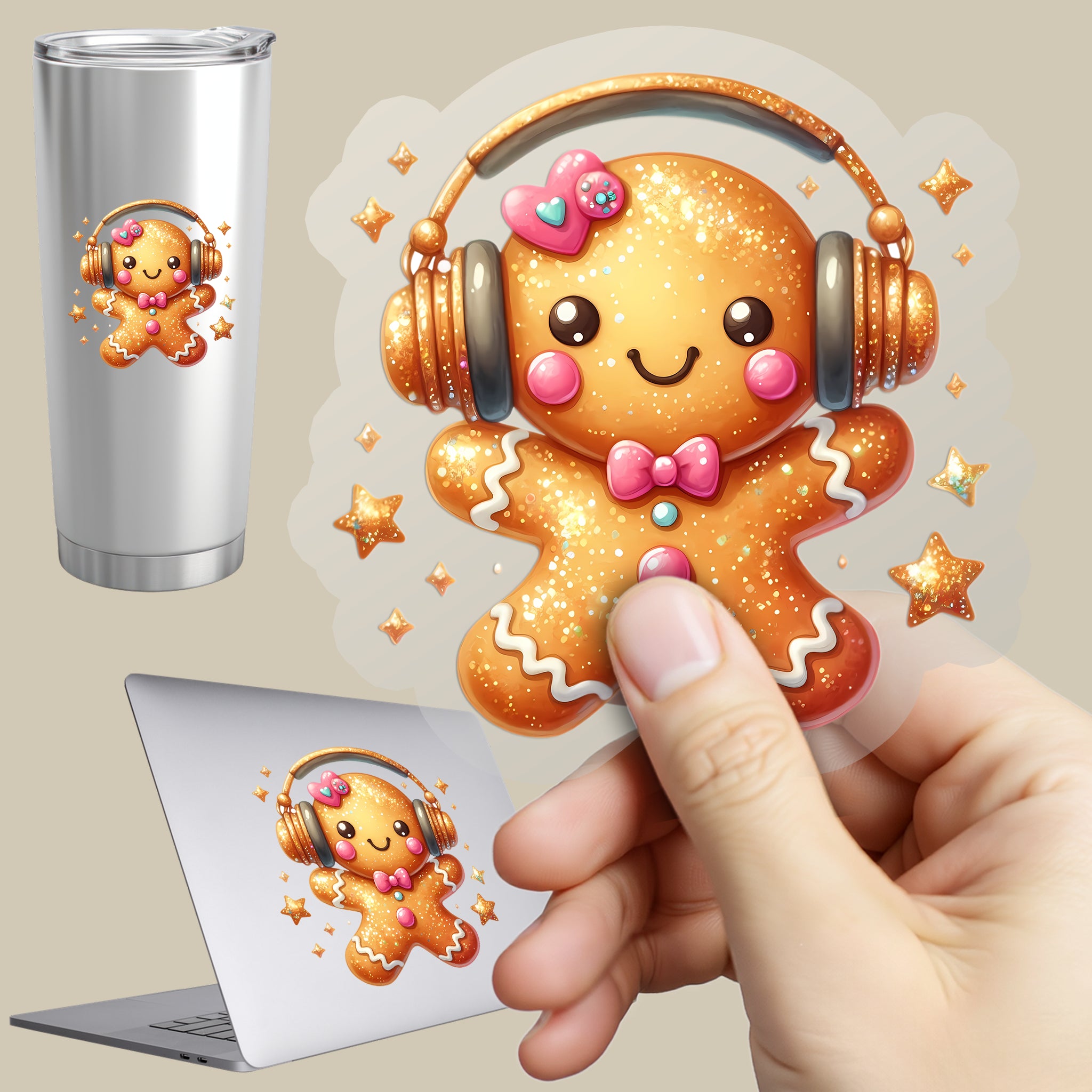 Permanent Sticker Lebkuchen DJ Cookie