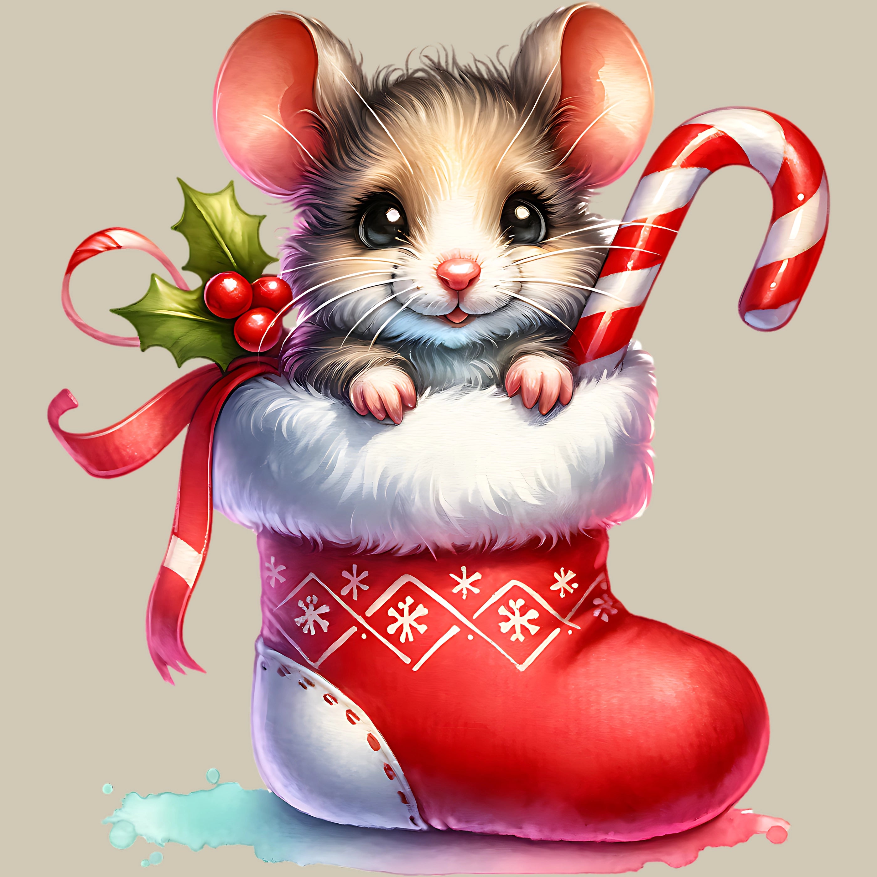 Permanent Sticker Maus Mia im Zuckerstiefel