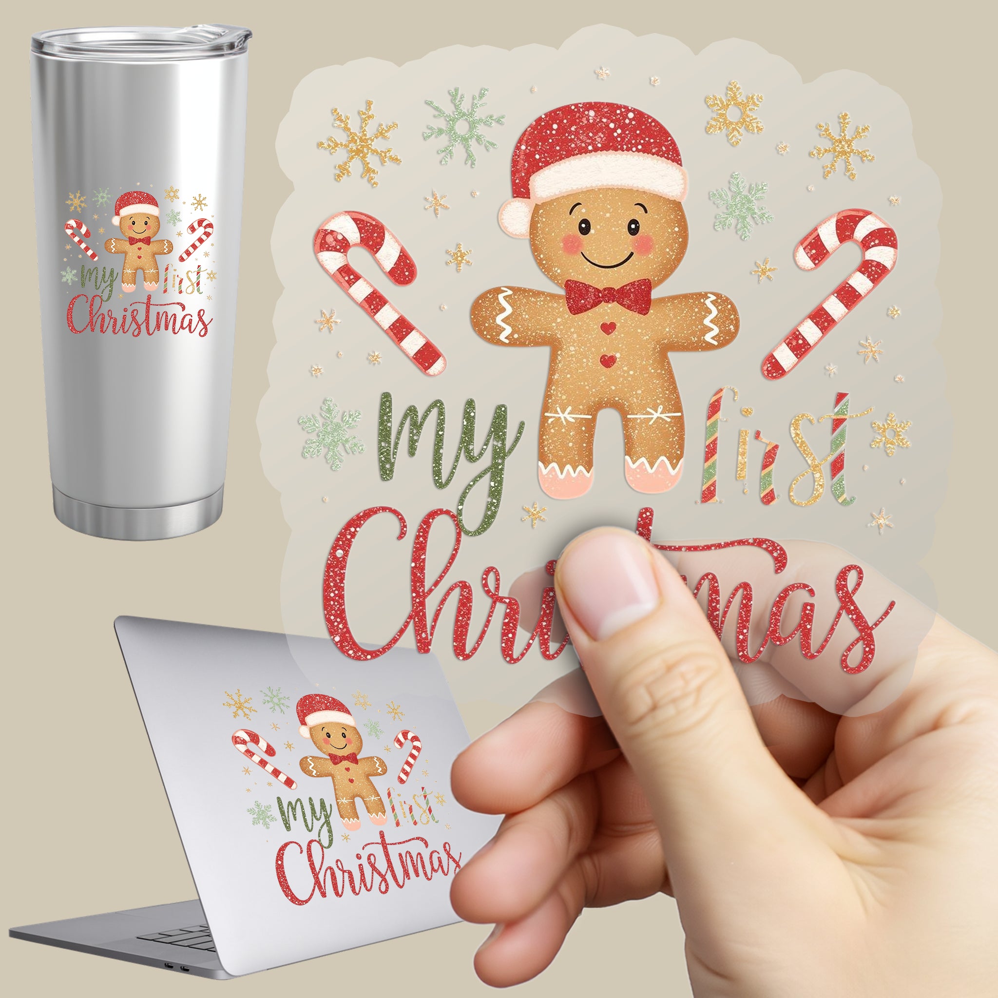 Permanent Sticker my first Christmas