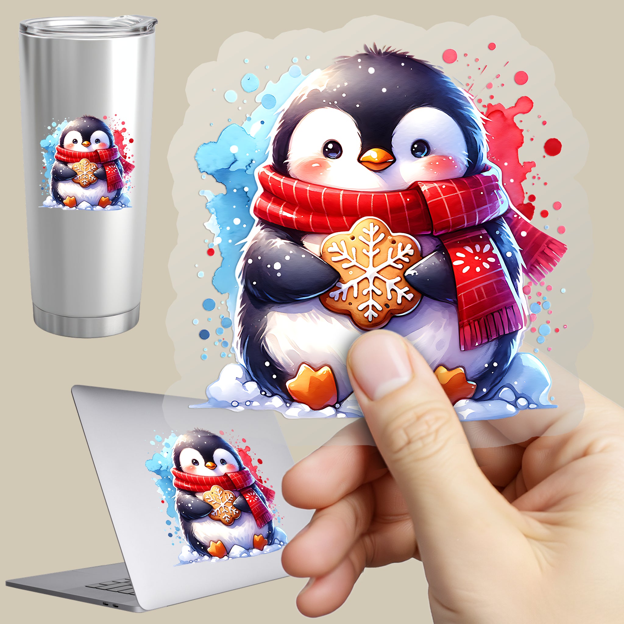 Permanent Sticker Pinguin Kekszauber