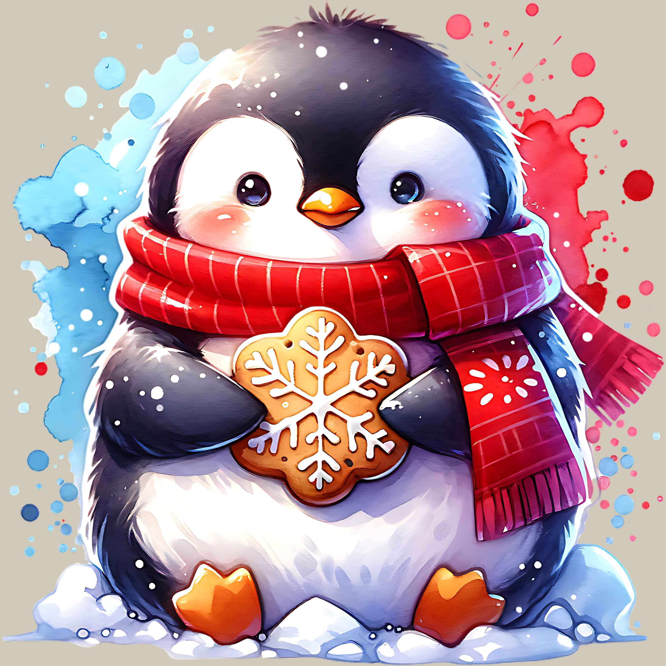 Permanent Sticker Pinguin Kekszauber