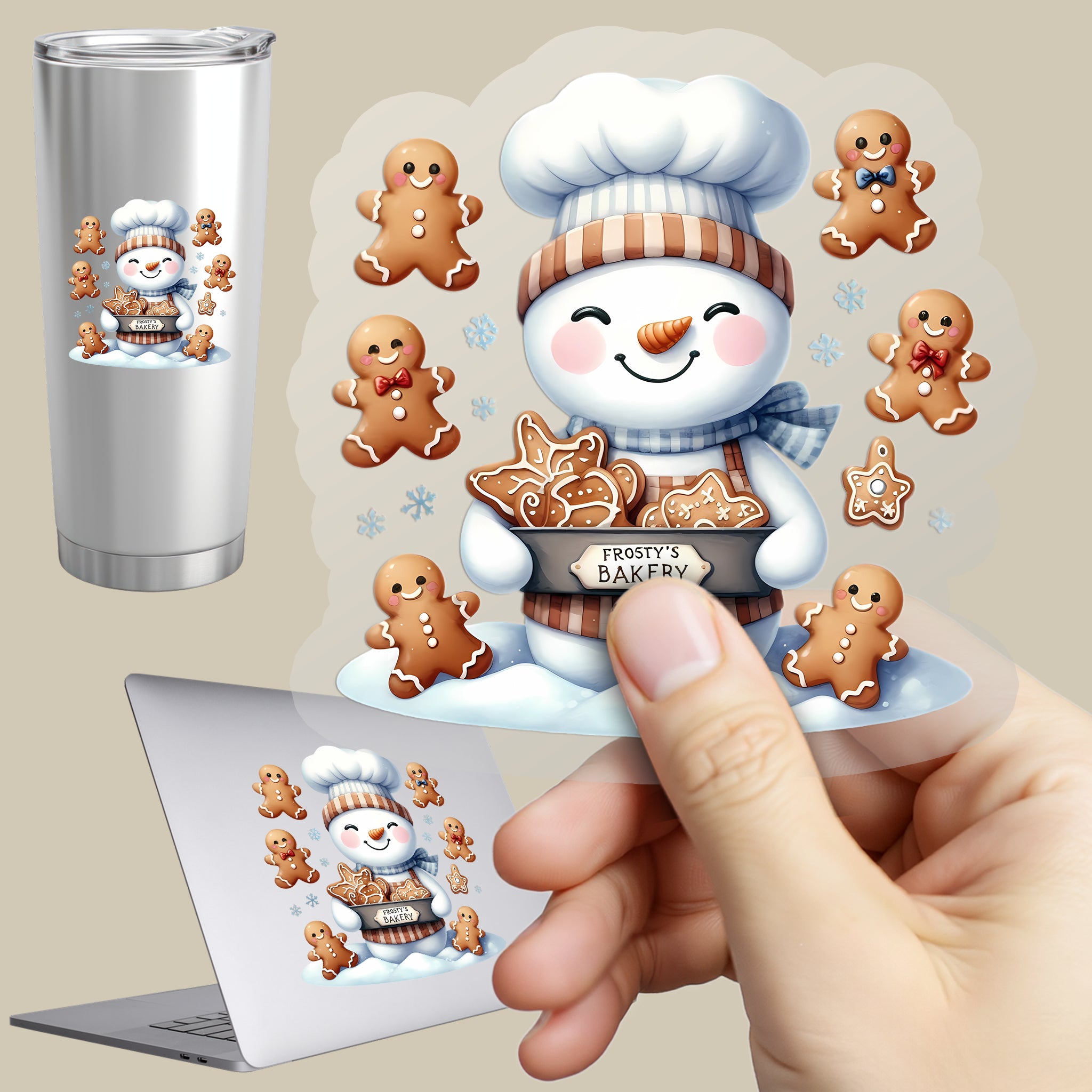 Permanent Sticker Schneemann Frosty’s Bakery