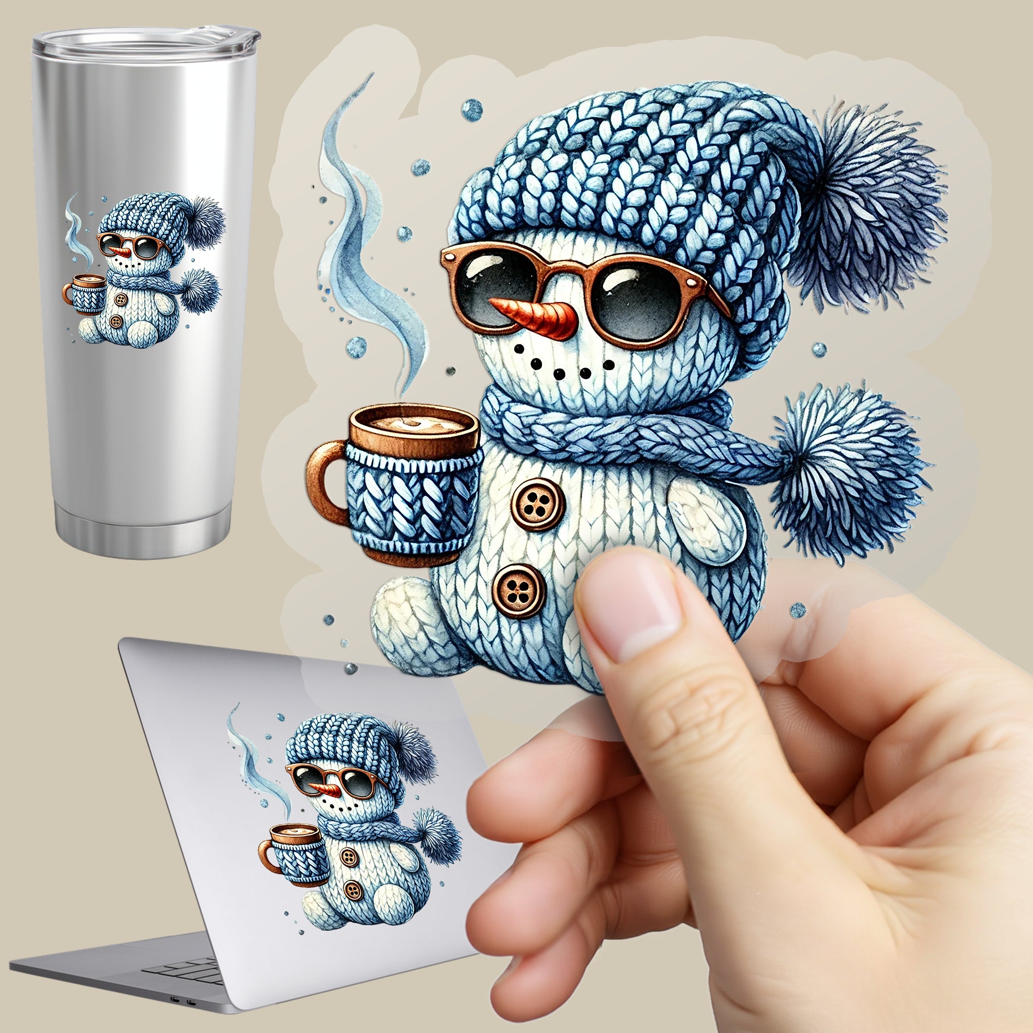 Permanent Sticker Schneemann Kakaotraum