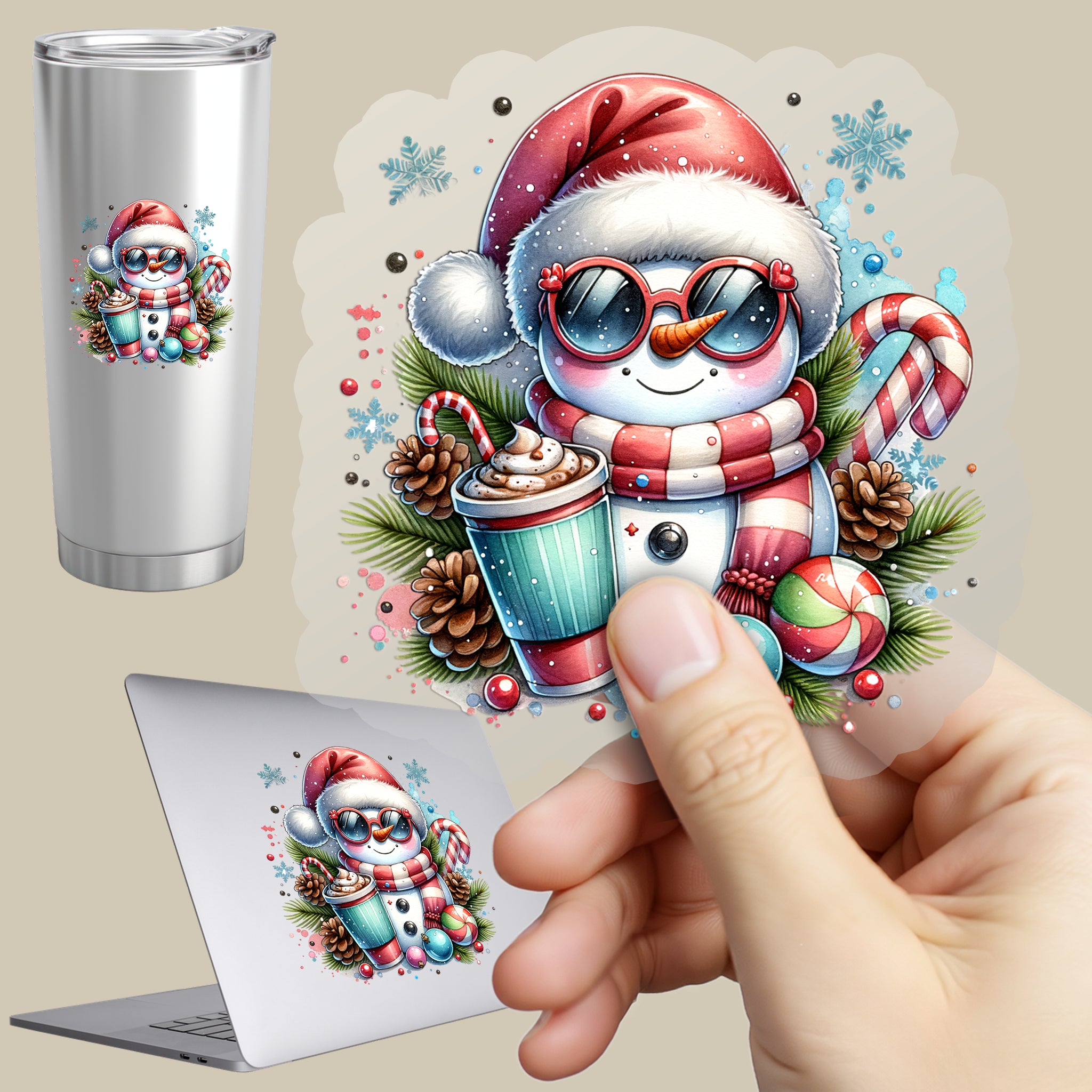 Permanent Sticker Schneemann Kakaozeit