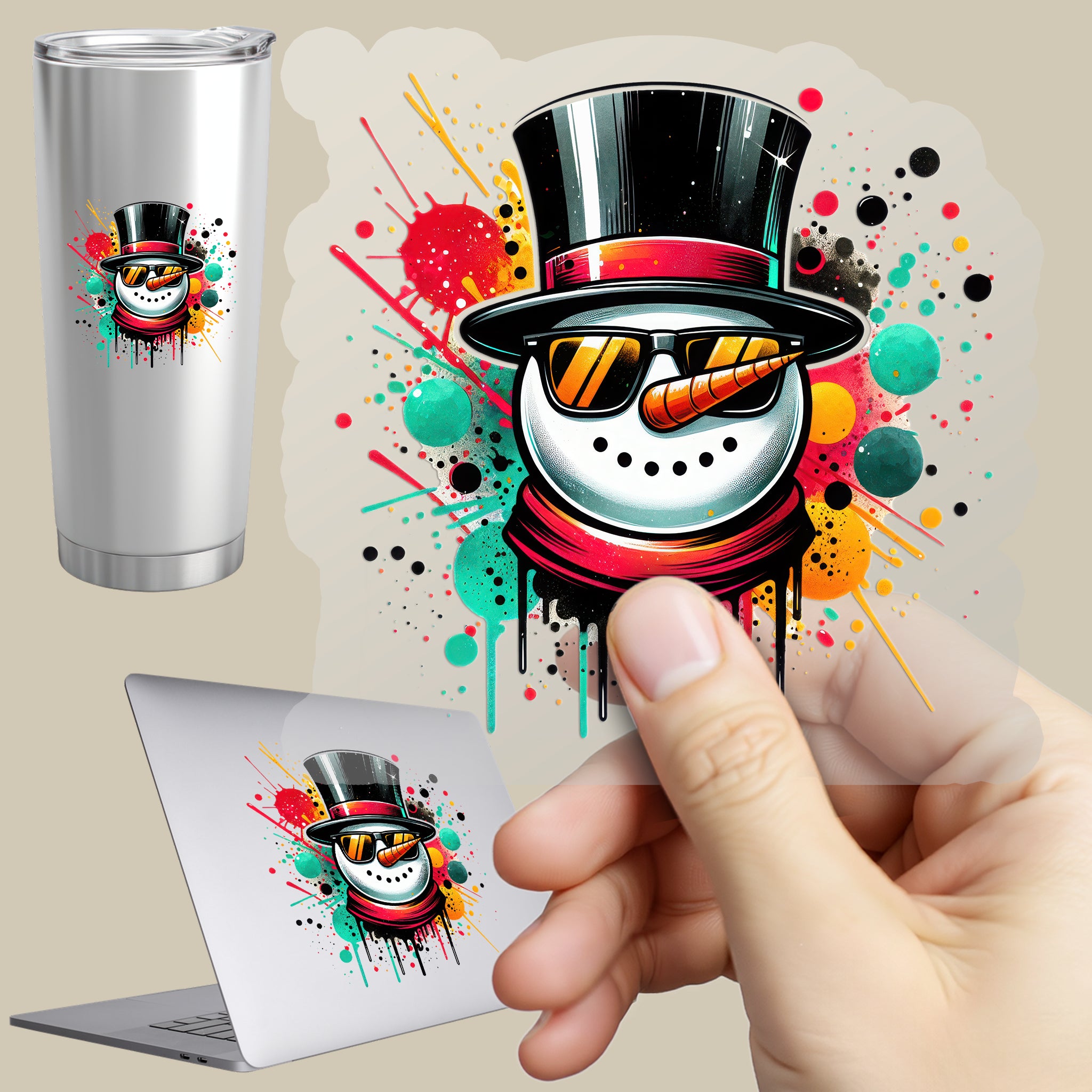 Permanent Sticker Schneemann Urban Frost