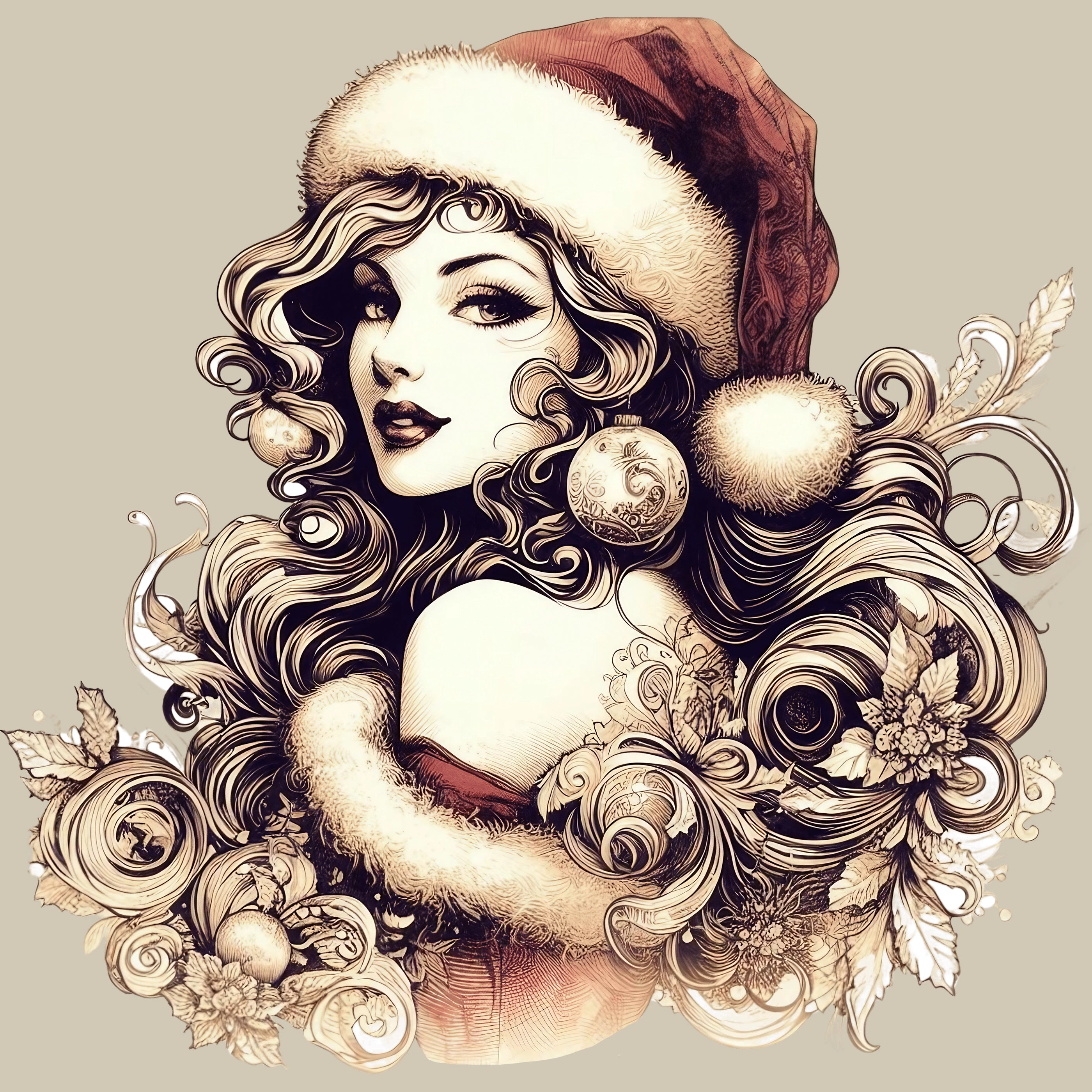 Permanent Sticker Weihnachtslady Glanzzeit