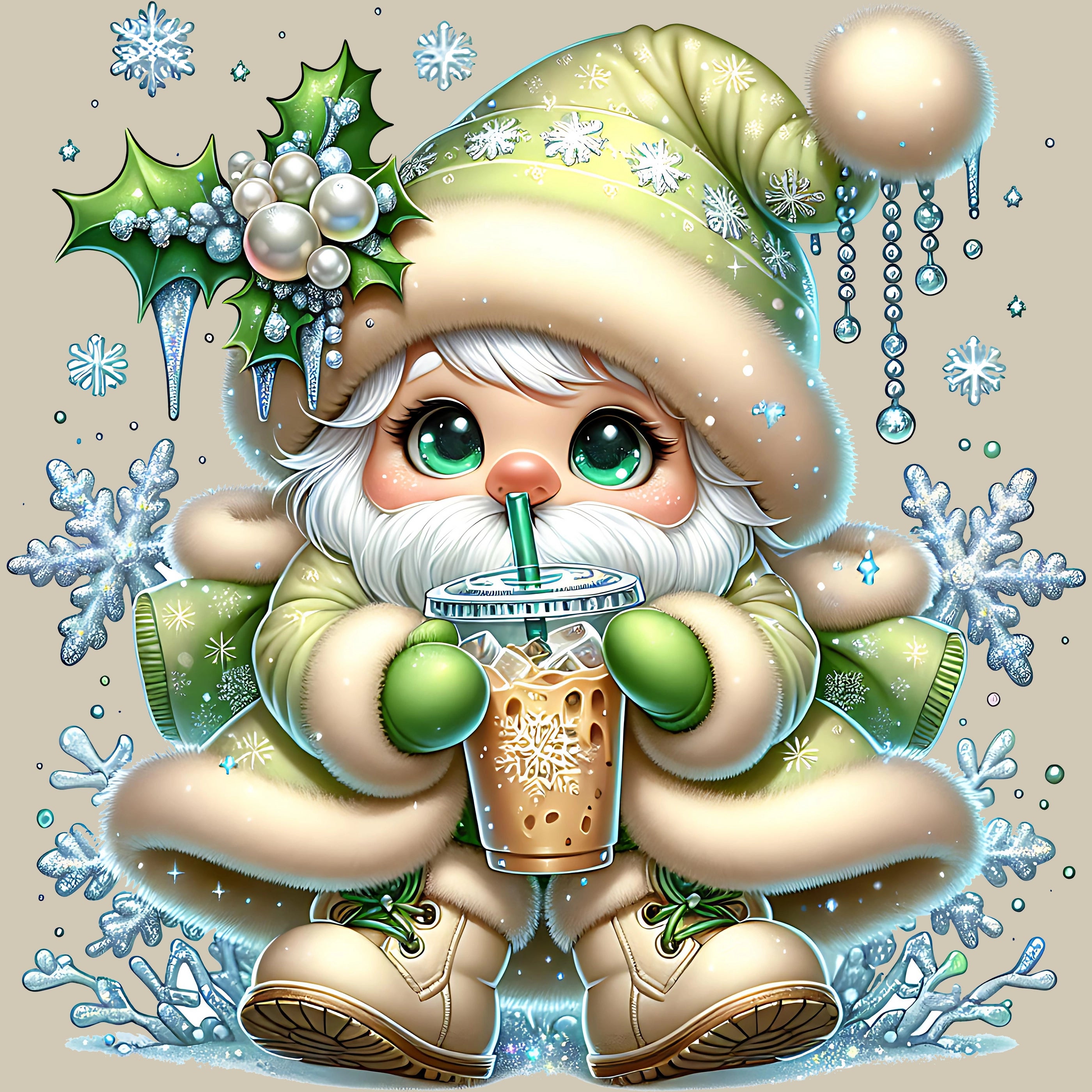 Permanent Sticker Wichtel Iced Christmas