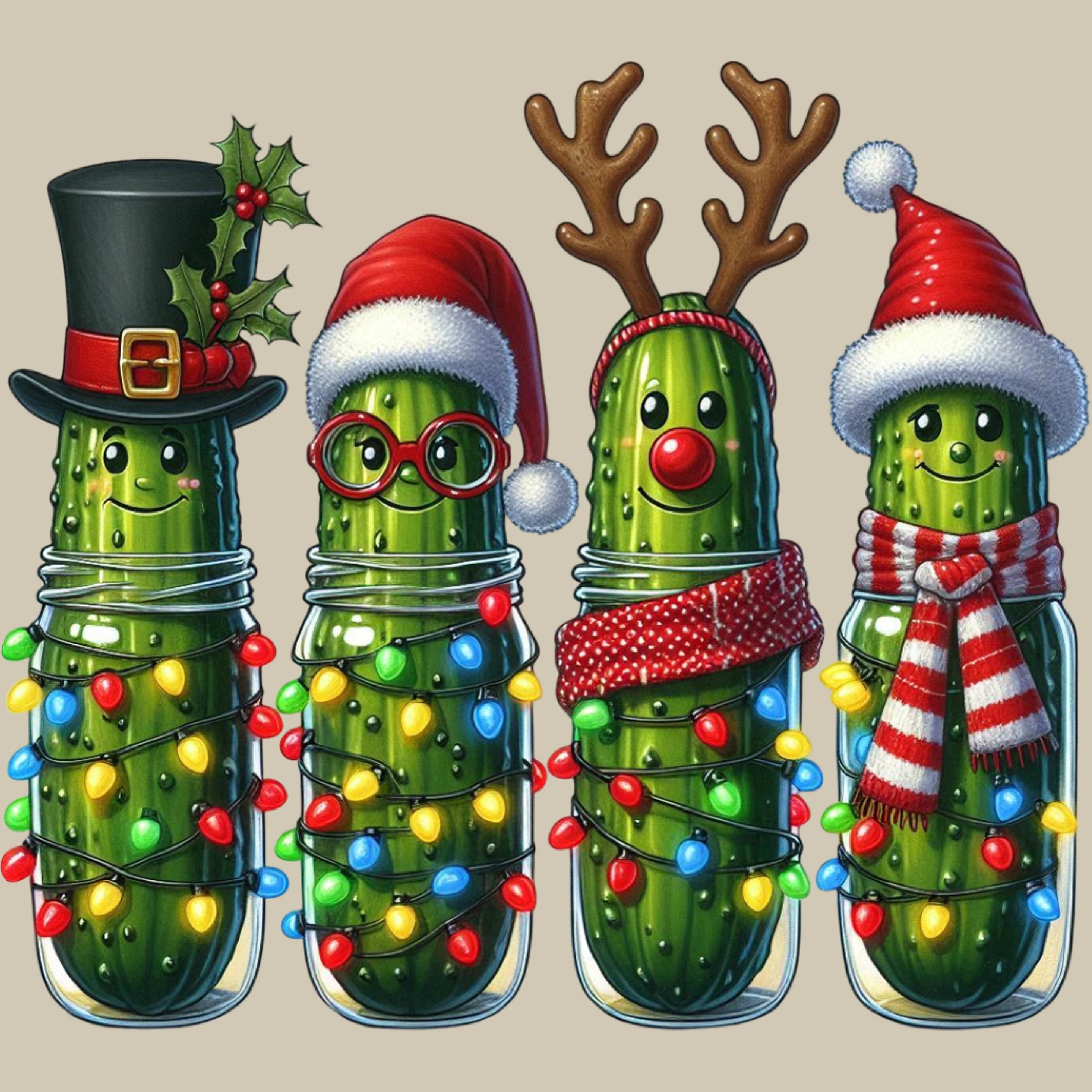 Permanent Sticker Witzige Weihnachtsgurken