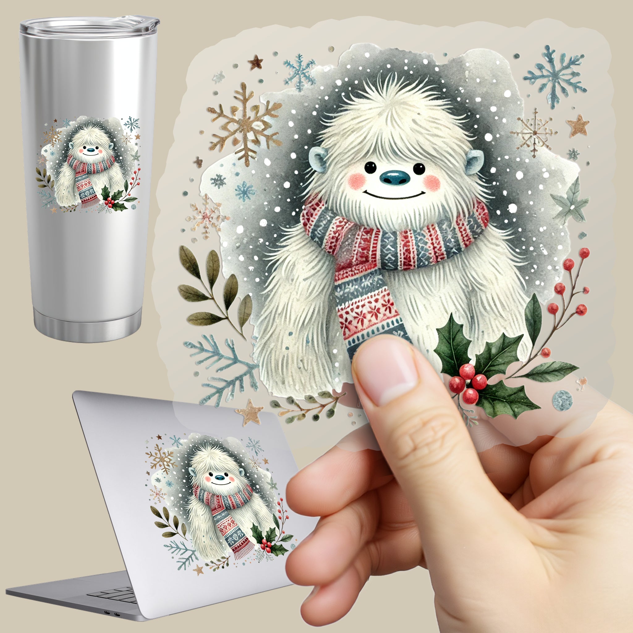 Permanent Sticker Yeti Schneekönig