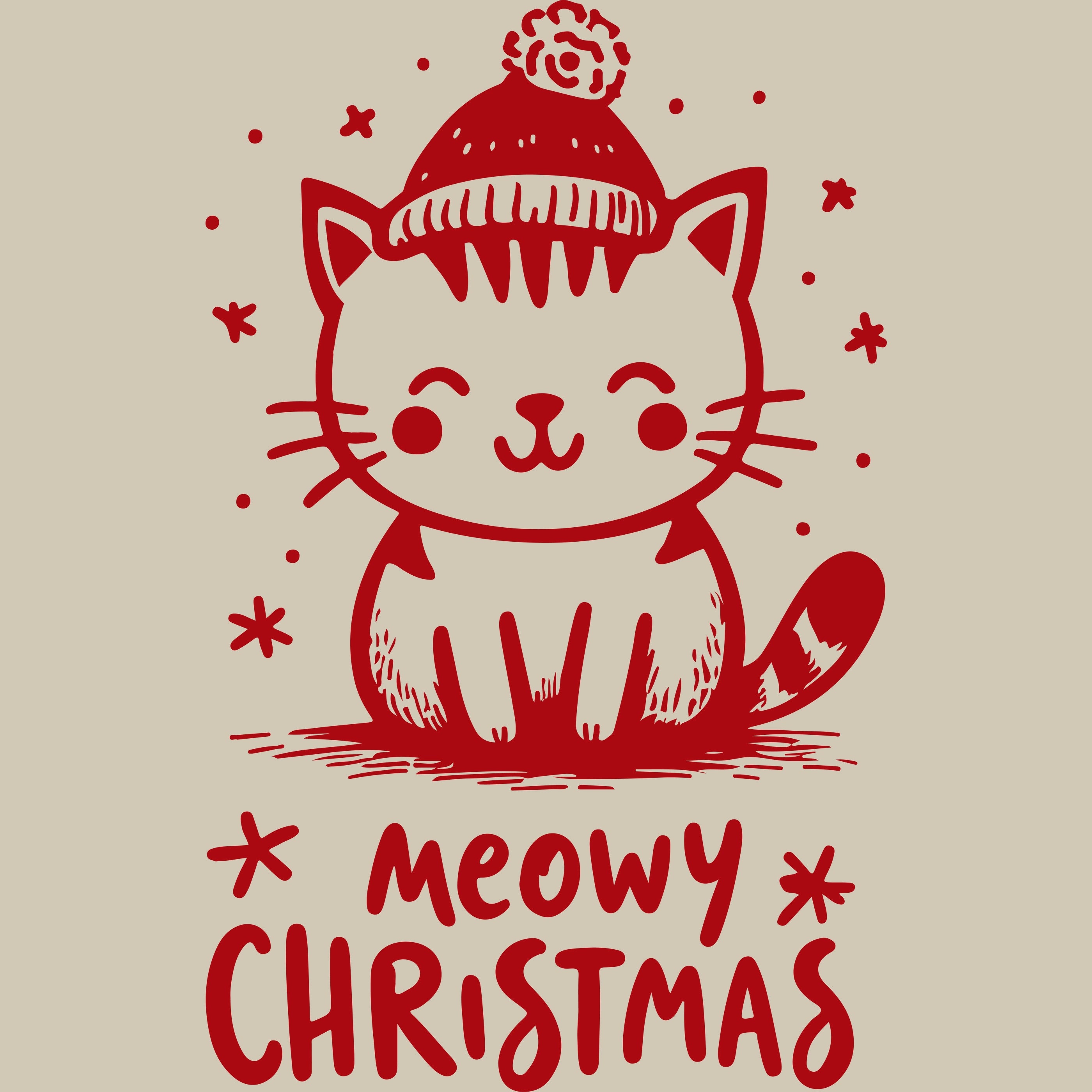 Permanent Sticker Katze Meowy Christmas