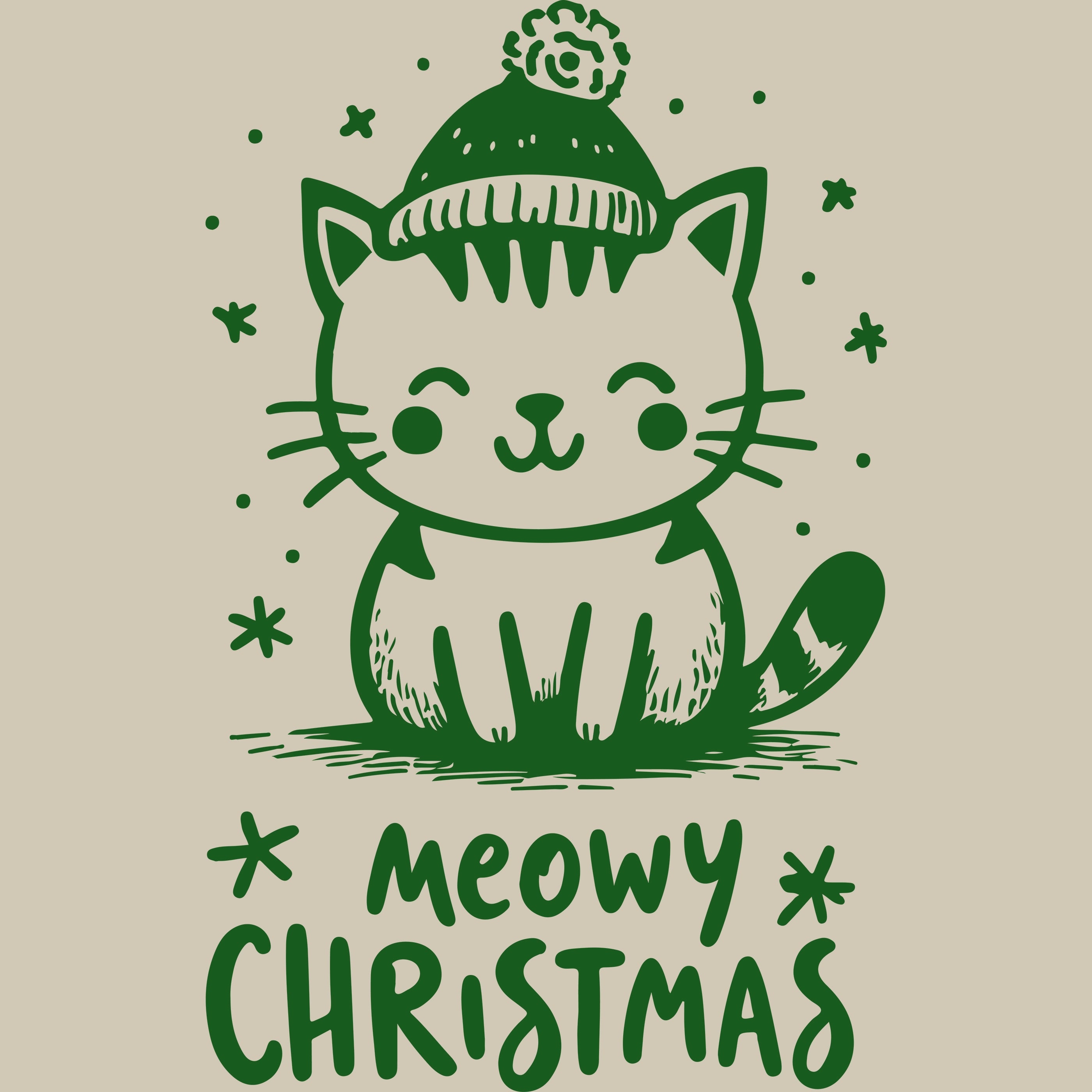 Permanent Sticker Katze Meowy Christmas