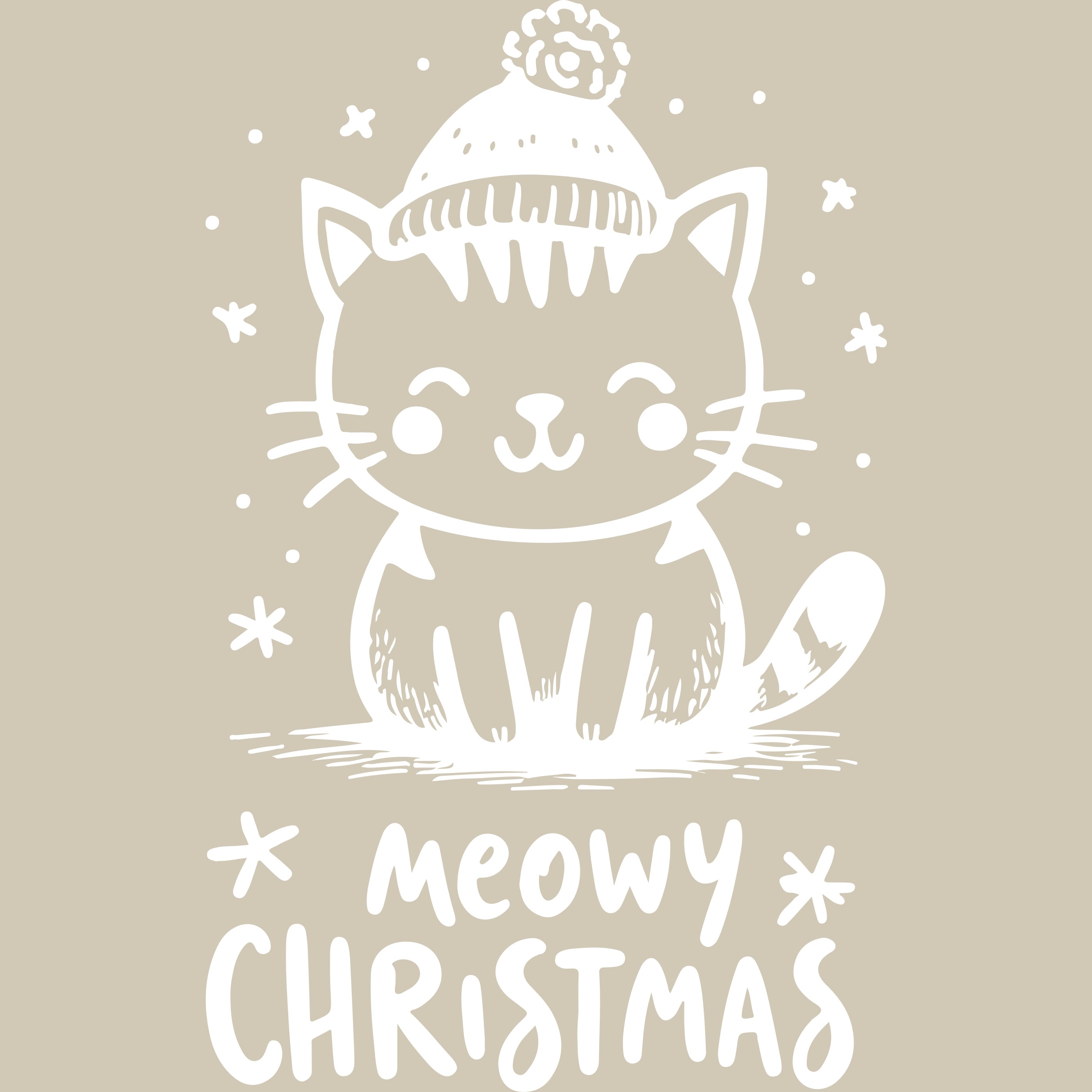Permanent Sticker Katze Meowy Christmas