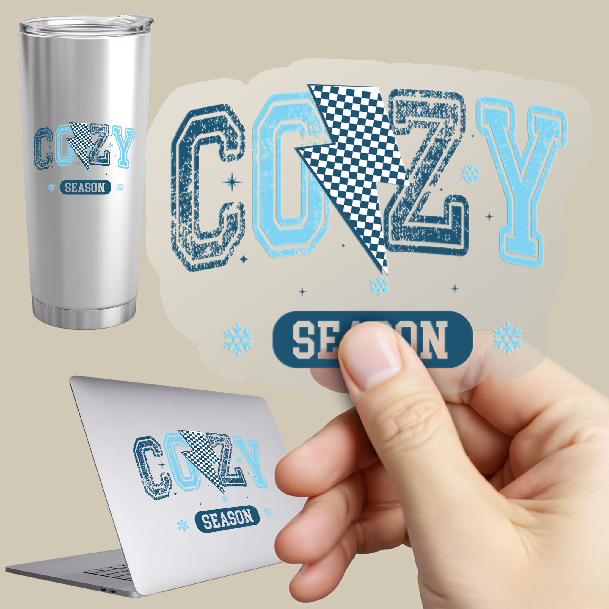 Permanent Sticker Cozy Season Vintage Frost