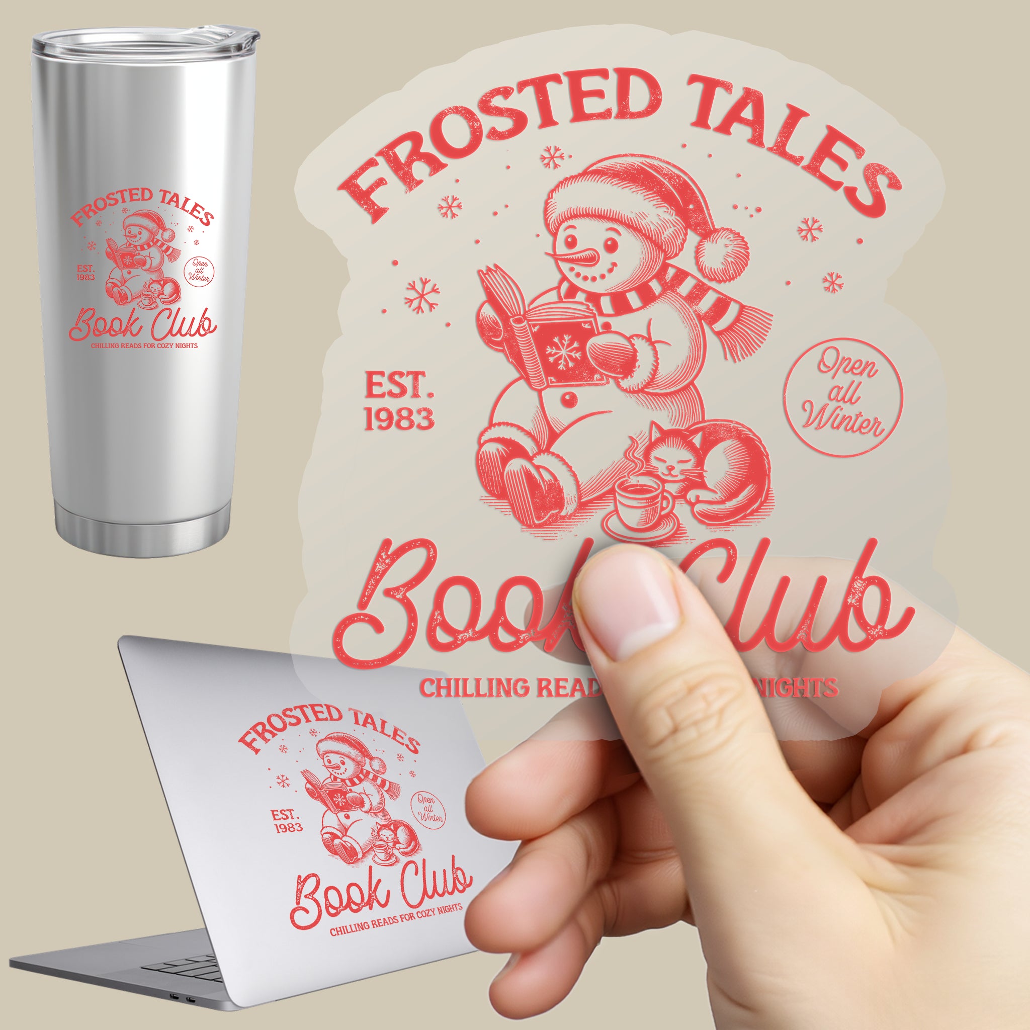 Permanent Sticker Frosted Tales Blau