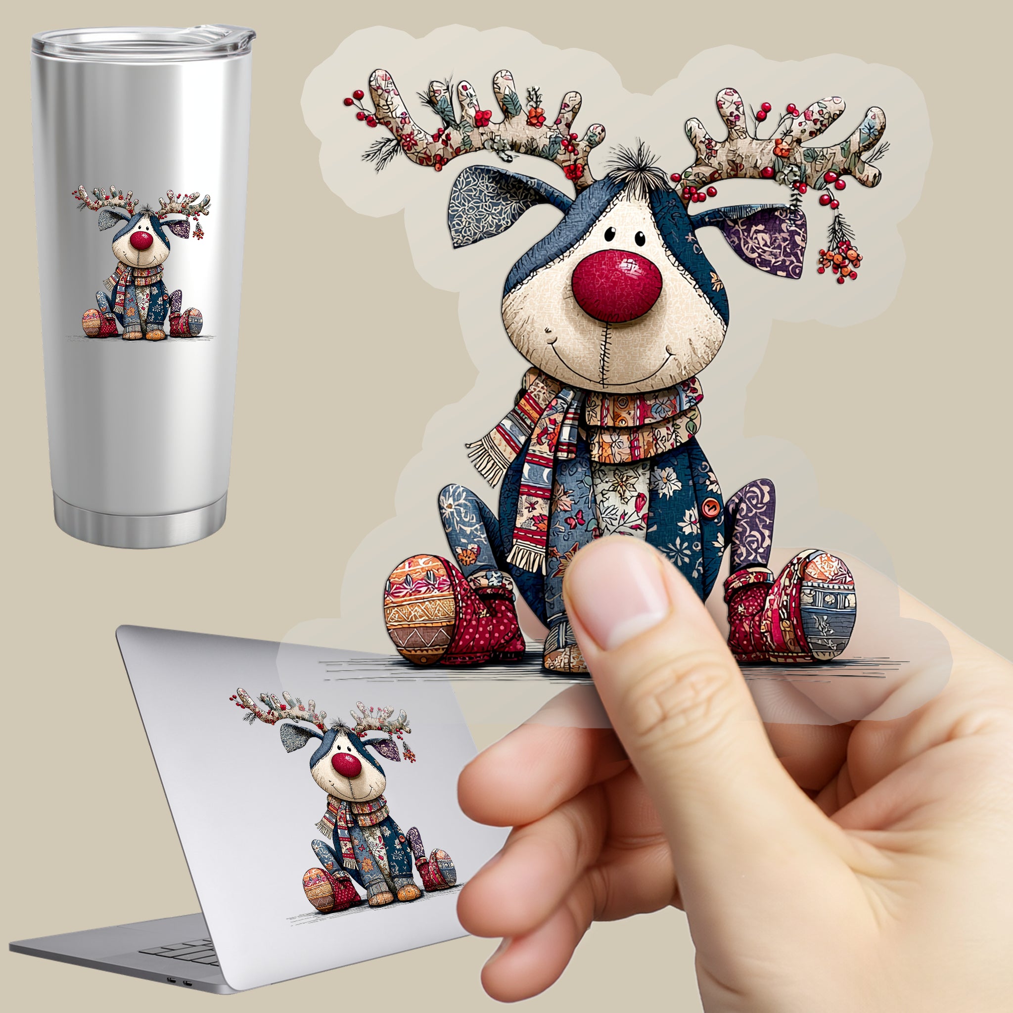 Permanent Sticker Patchy Rentier