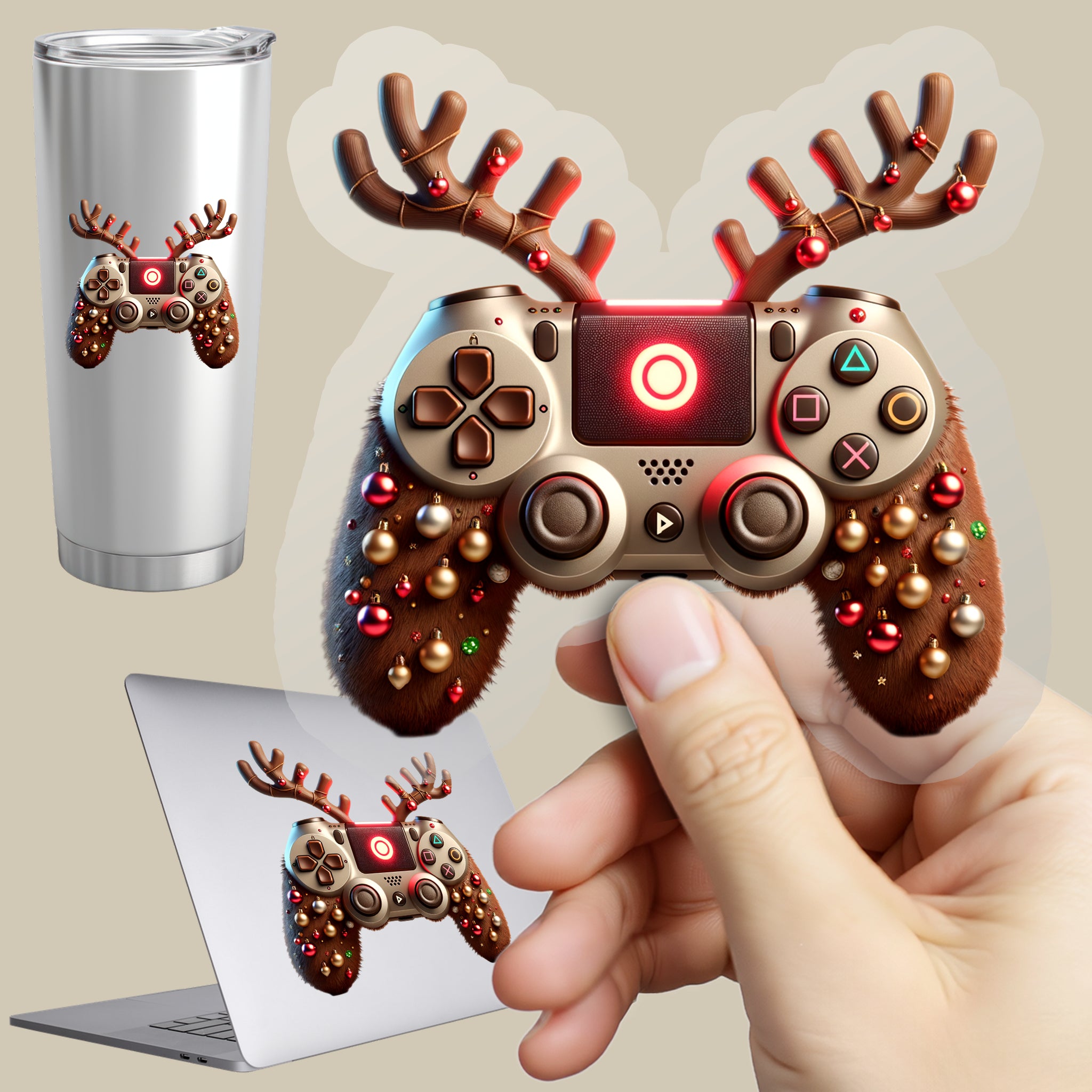 Permanent Sticker Reindeer Christmas Controller